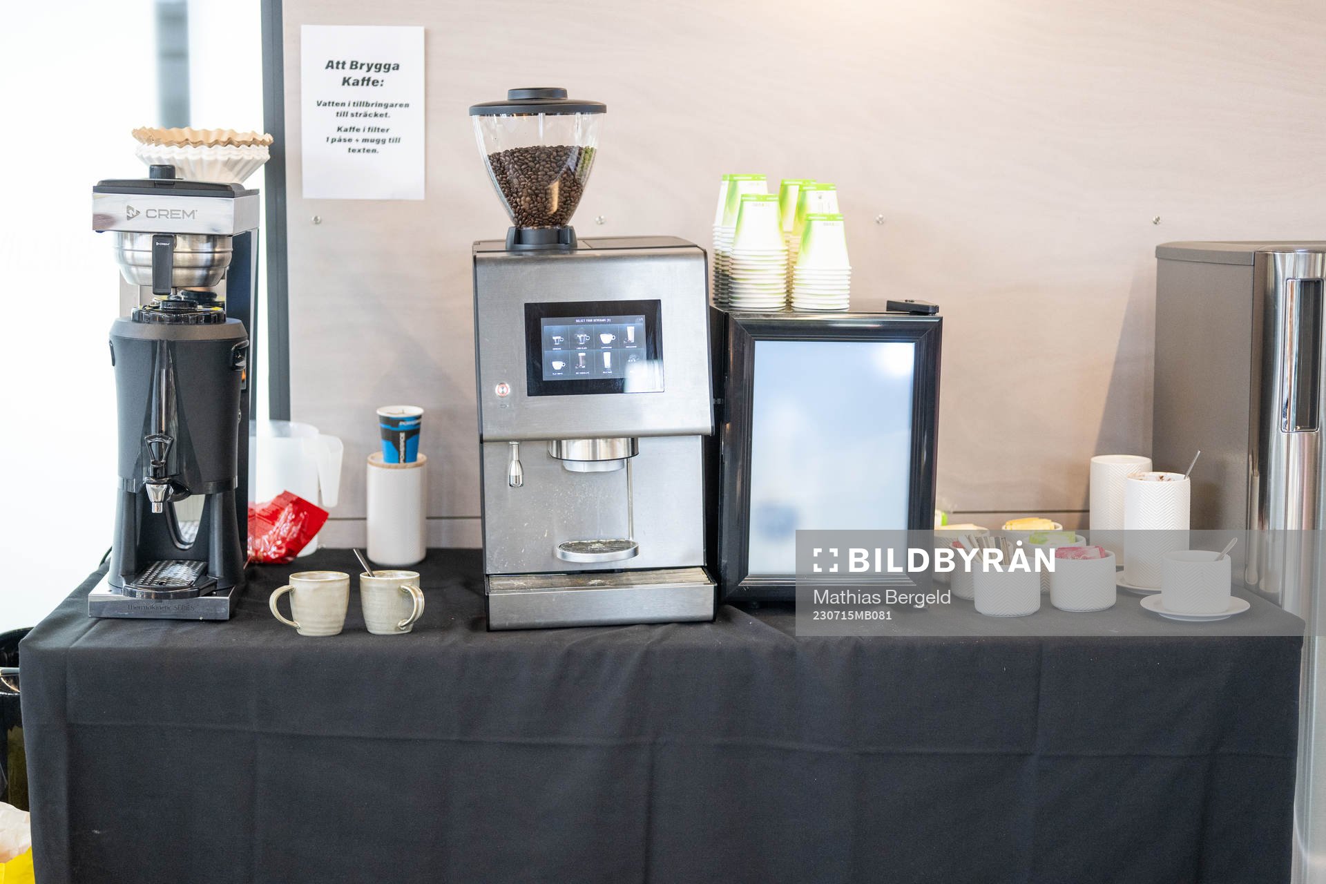 A coffee machine in the social area