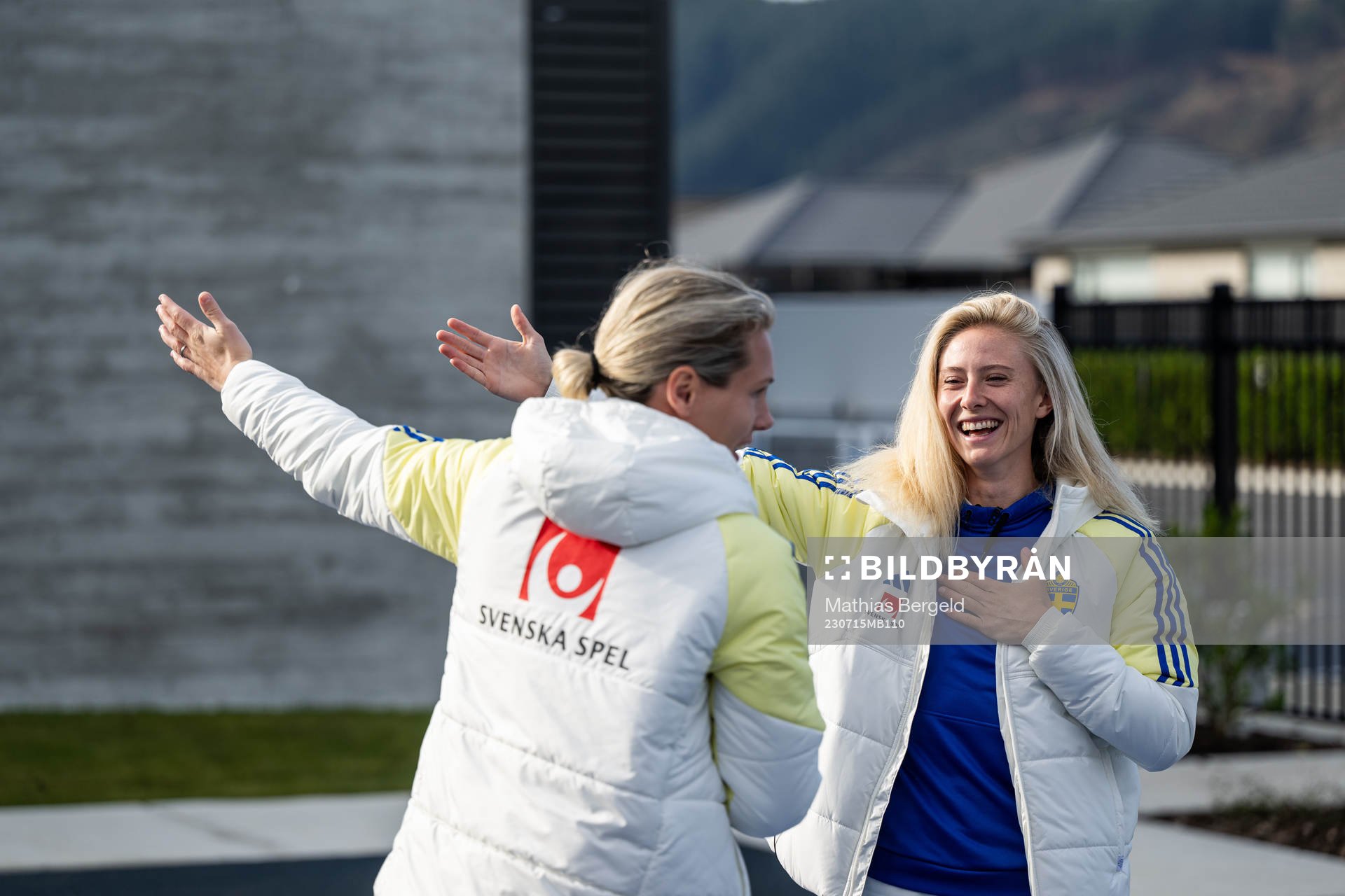 Goalkeeper Jennifer Falk and Rebecka Blomqvist