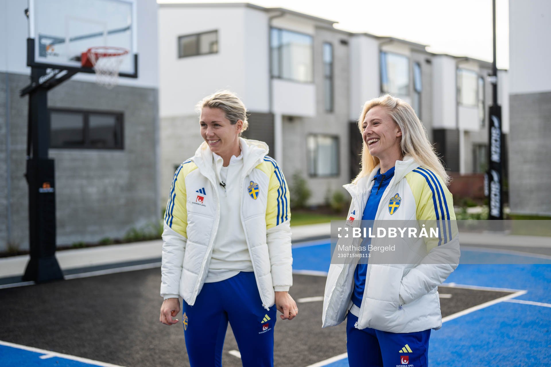 Goalkeeper Jennifer Falk and Rebecka Blomqvist