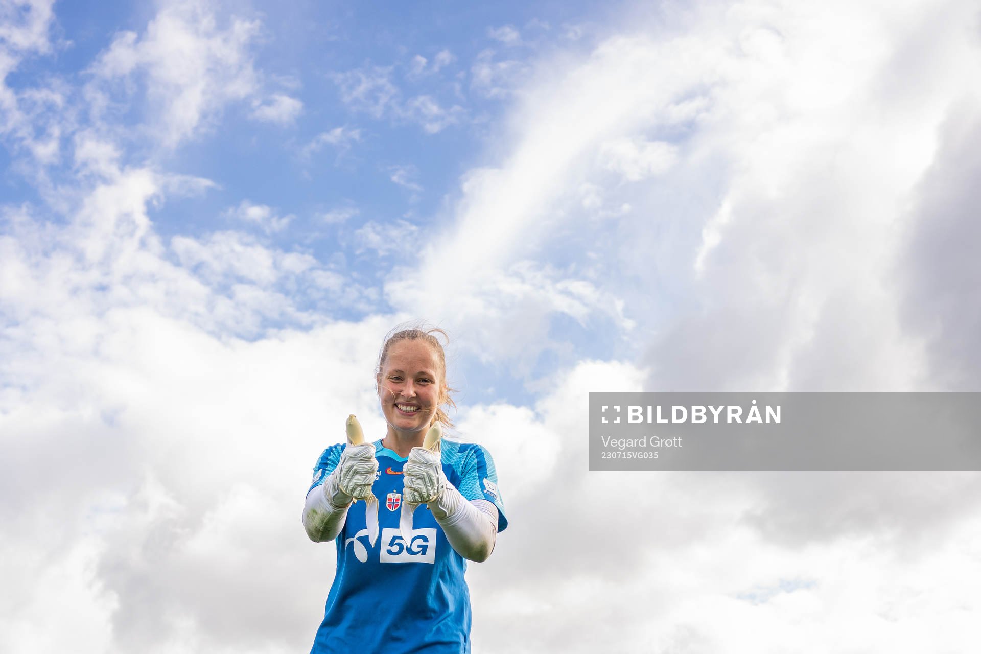 Goalkeeper Aurora Mikalsen of the Norwegian women’s