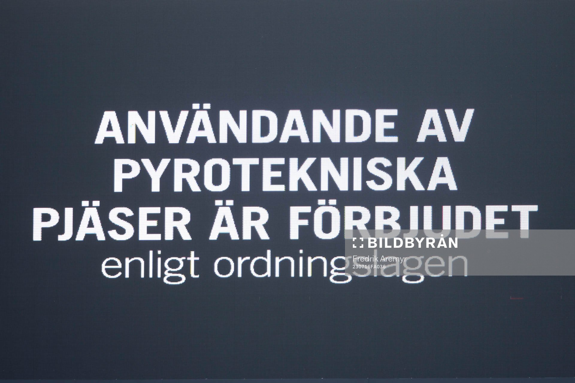 Ett meddelande gällande pyroteknik