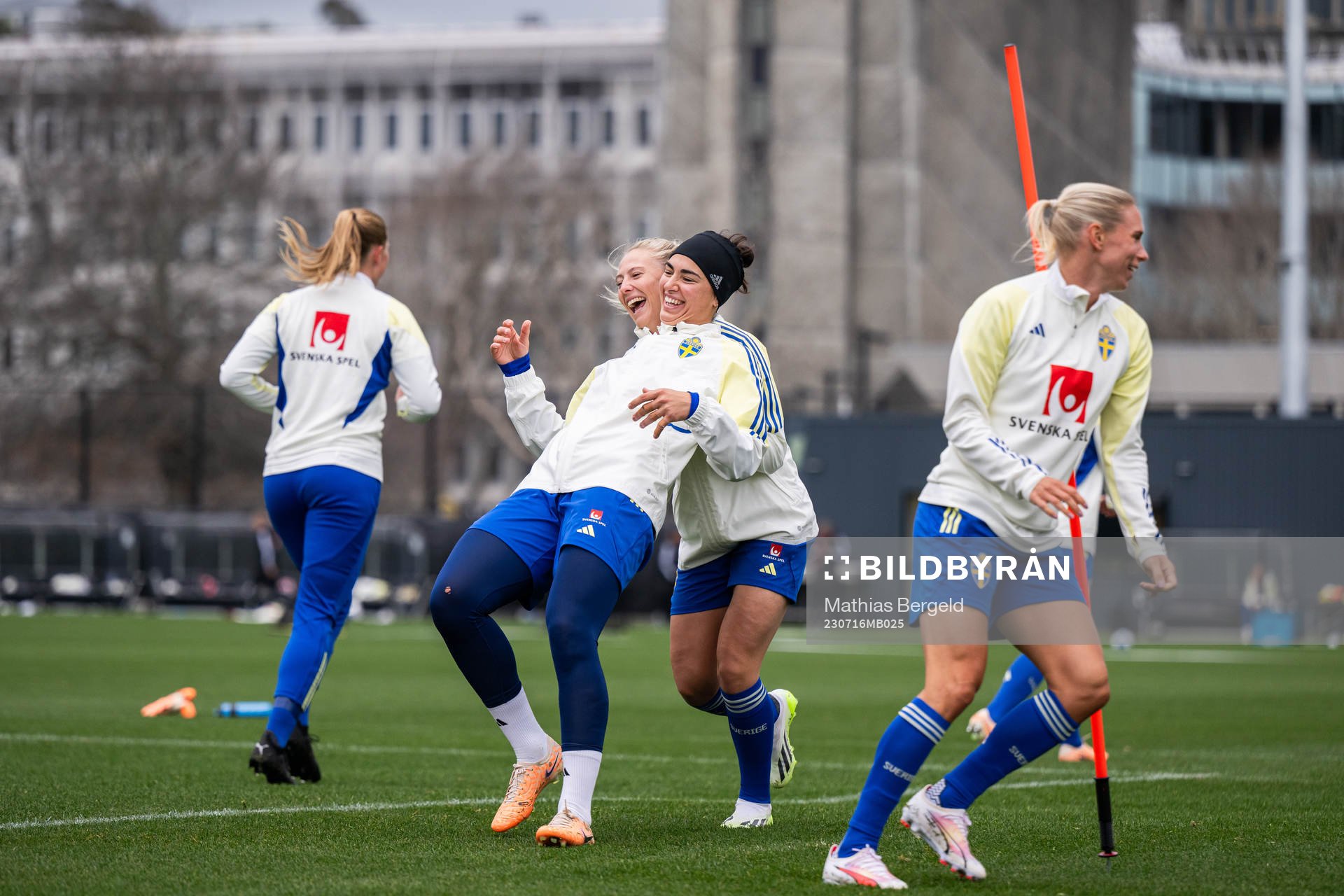 Goalkeeper Zecira Musovic and Rebecka Blomqvist of the