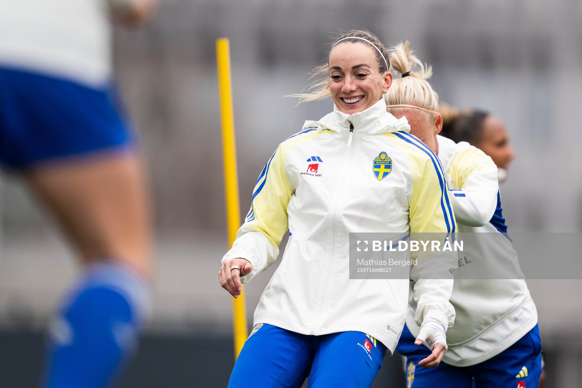 Kosovare Asllani and Caroline Seger of the Swedish women's