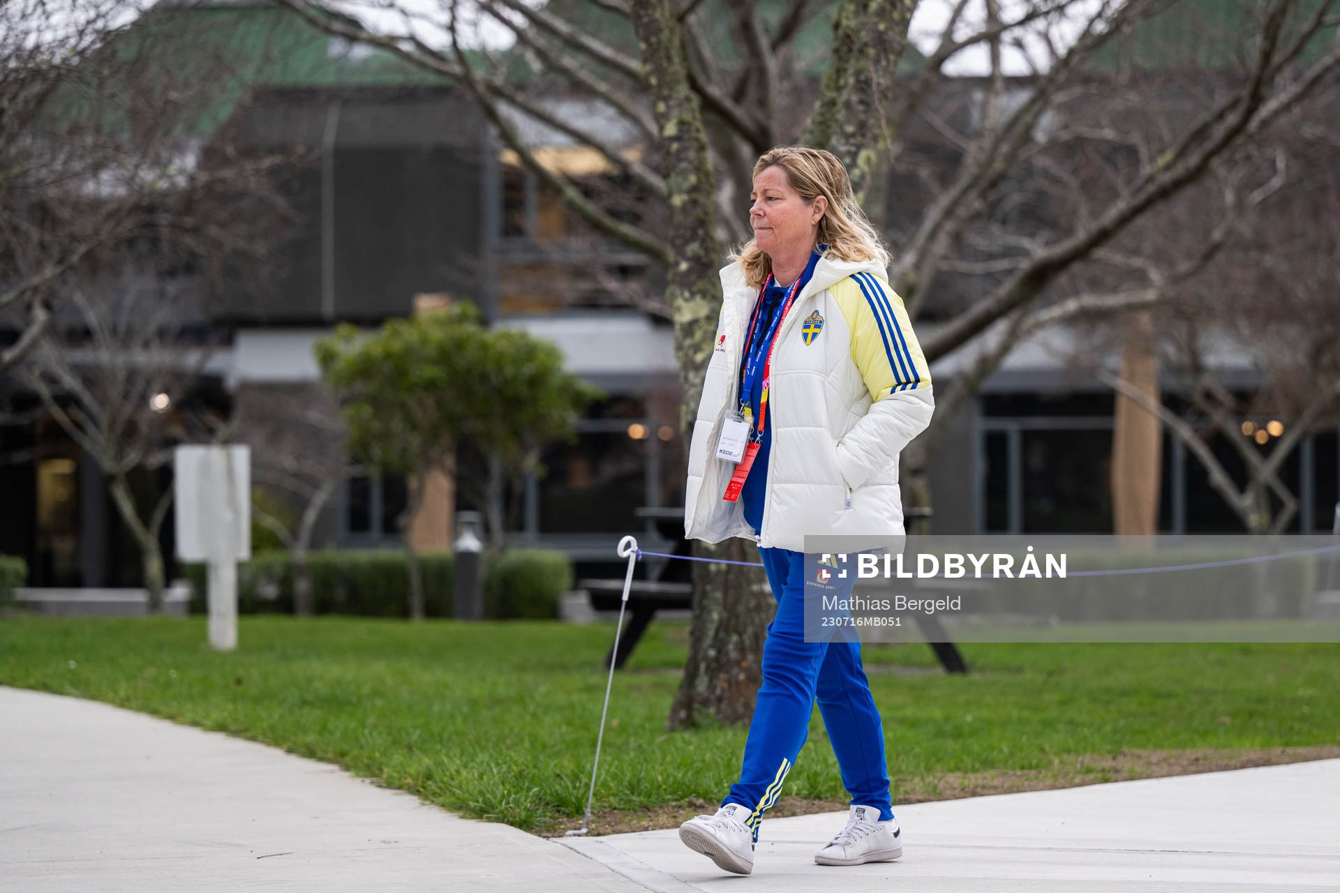 Team Manager Marika Domanski Lyfors of the Swedish women's national football team ahead of a training session ahead of the FIFA Women's World Cup on July 16, 2023 in Upper Hutt.