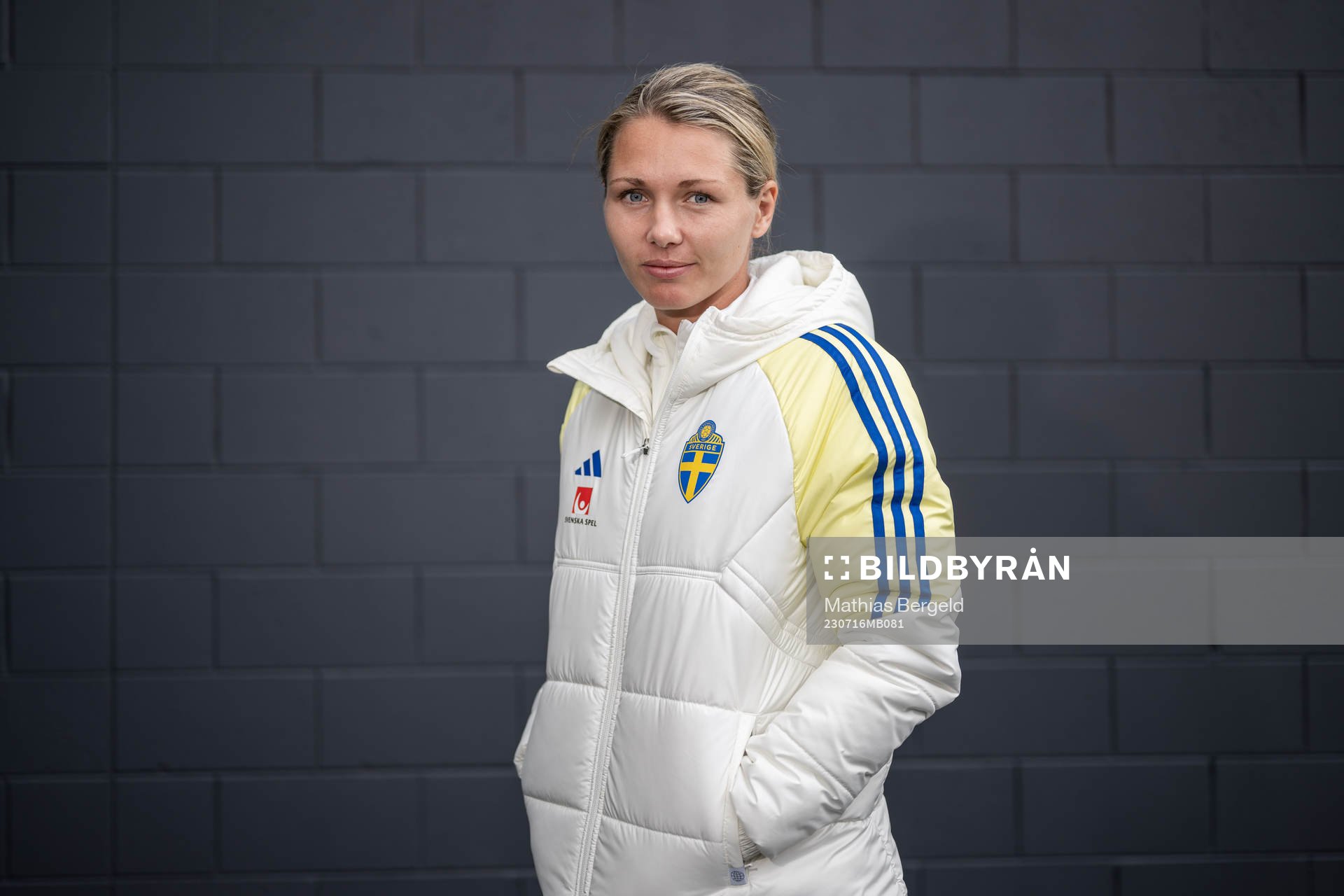 Goalkeeper Jennifer Falk of the Swedish women's national