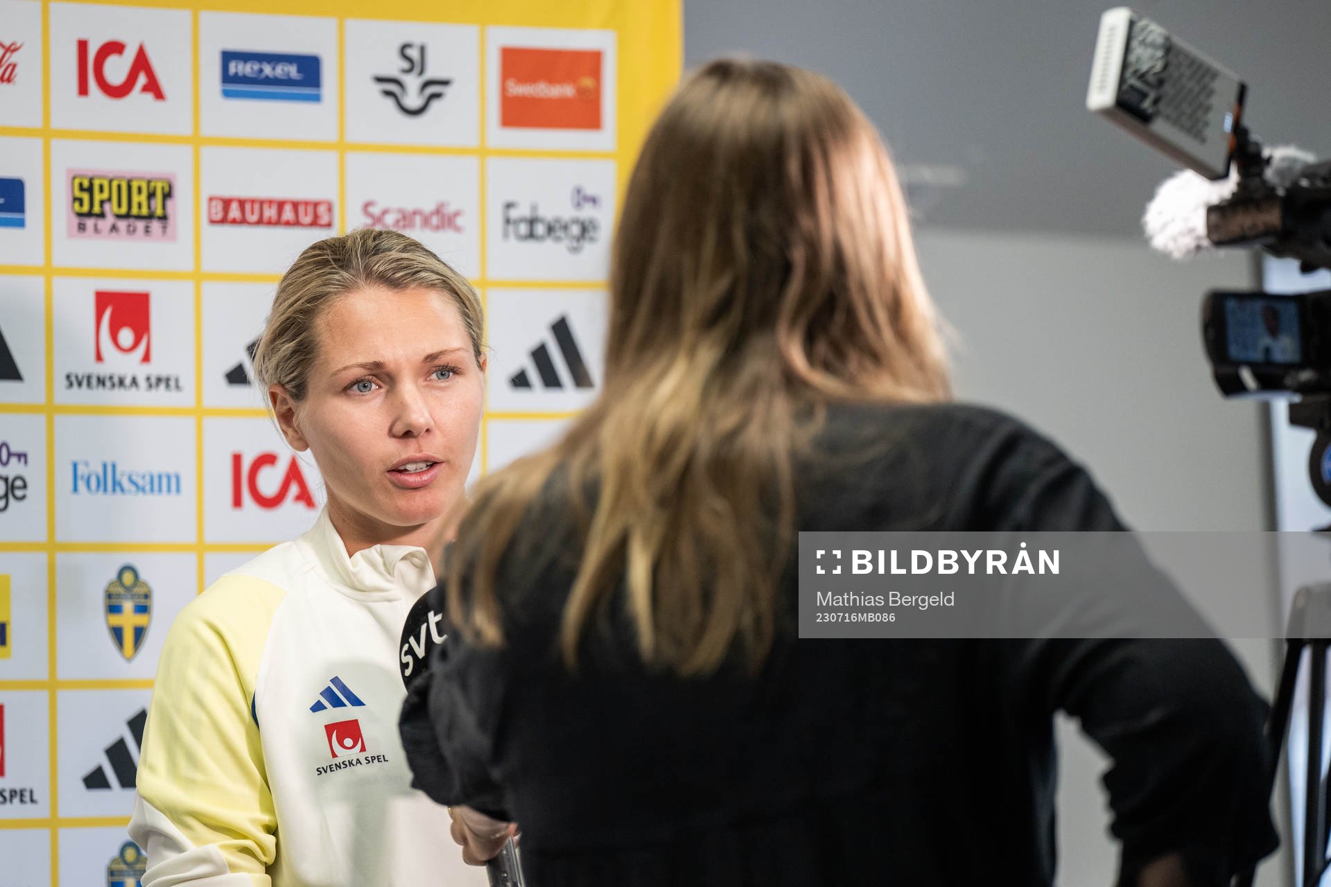 Goalkeeper Jennifer Falk of the Swedish women's national
