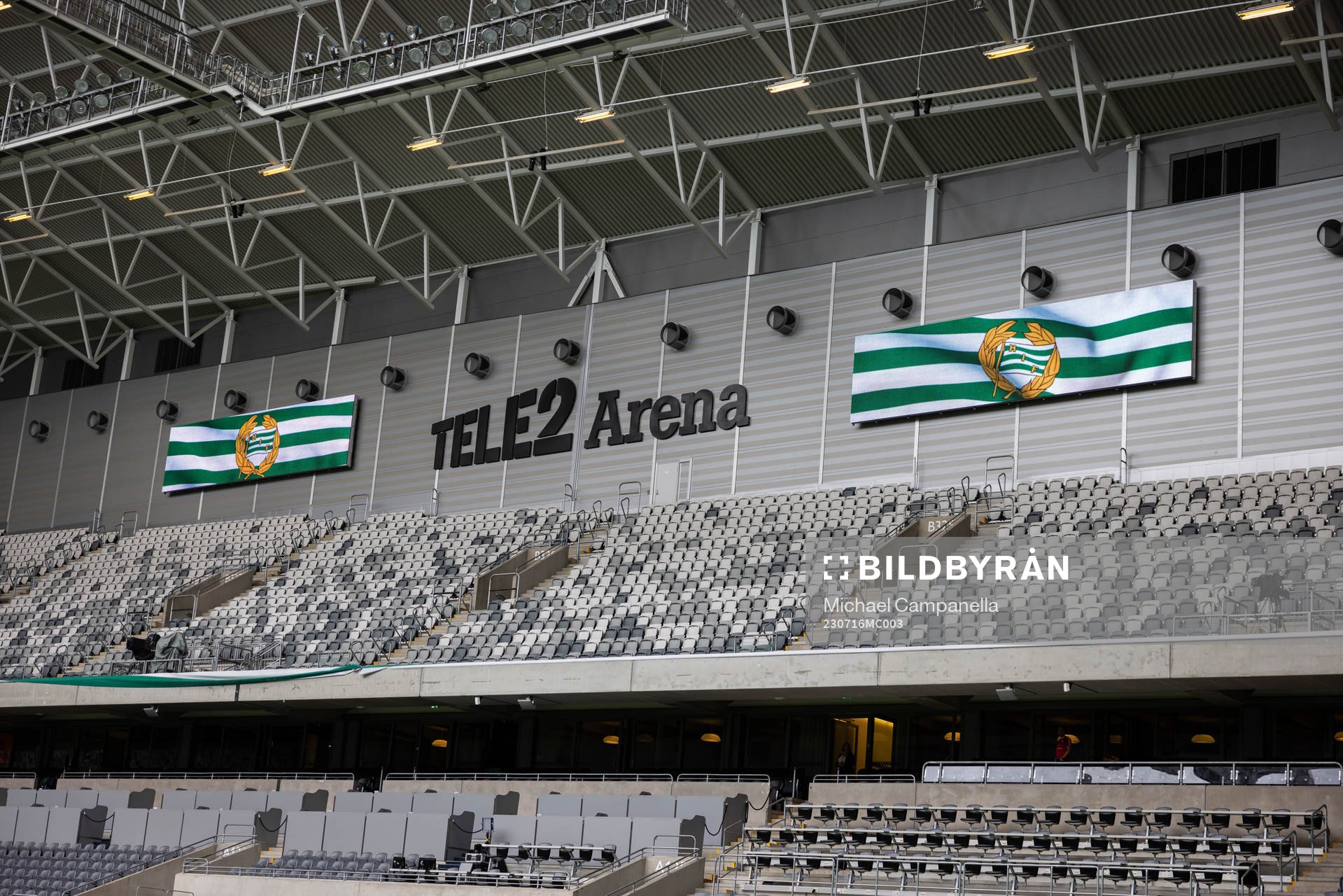 Generell vy på Tele2 Arena innan fotbollsmatchen i