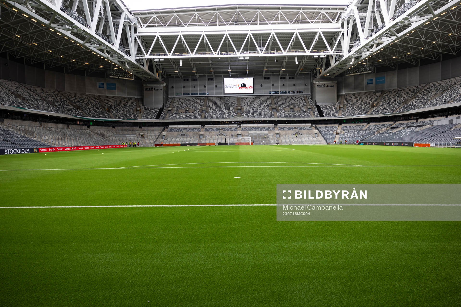 Generell vy på Tele2 Arena innan fotbollsmatchen i