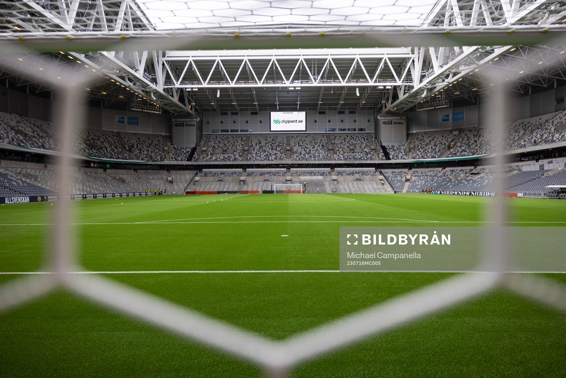 Generell vy på Tele2 Arena innan fotbollsmatchen i