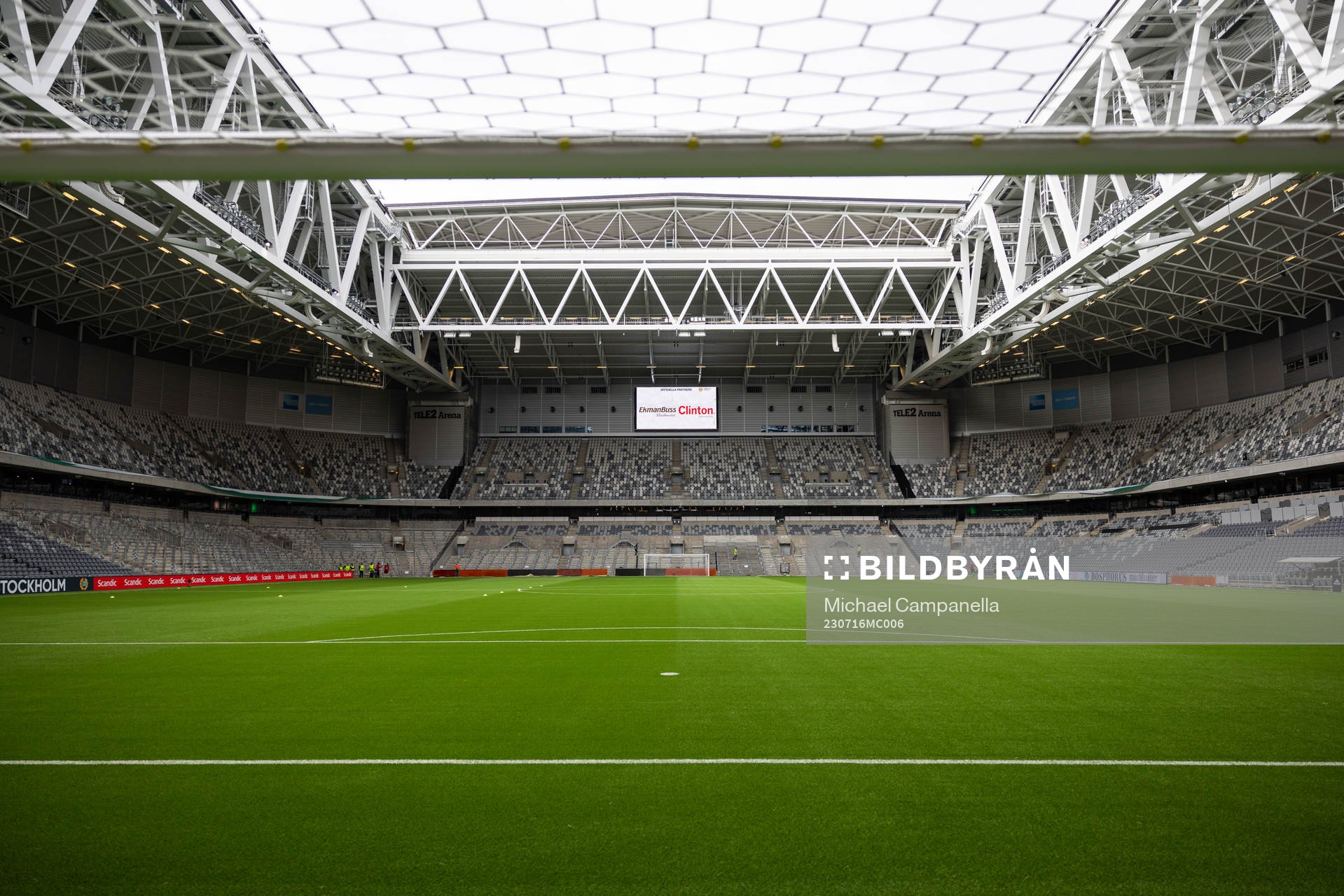 Generell vy på Tele2 Arena innan fotbollsmatchen i