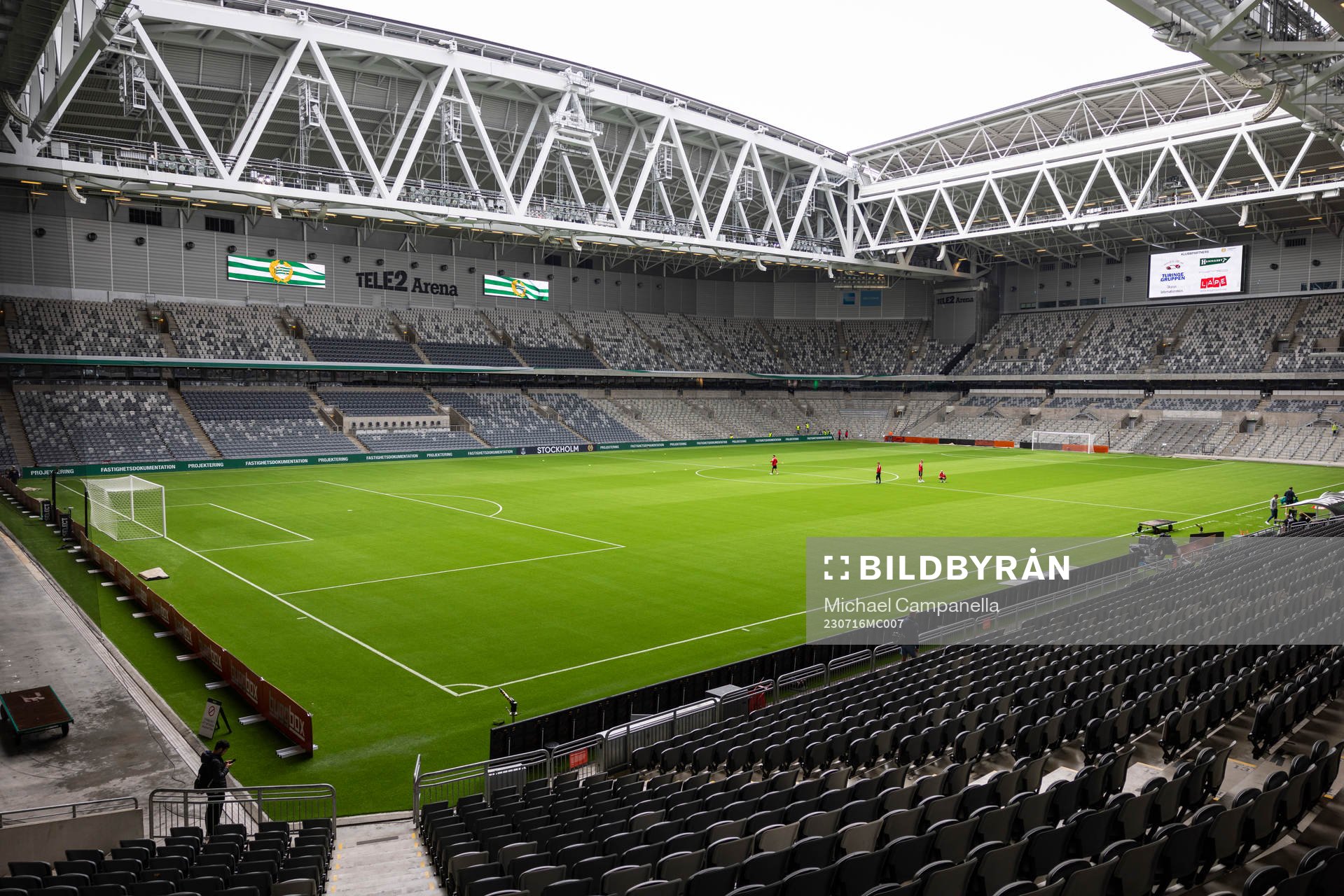 Generell vy på Tele2 Arena innan fotbollsmatchen i