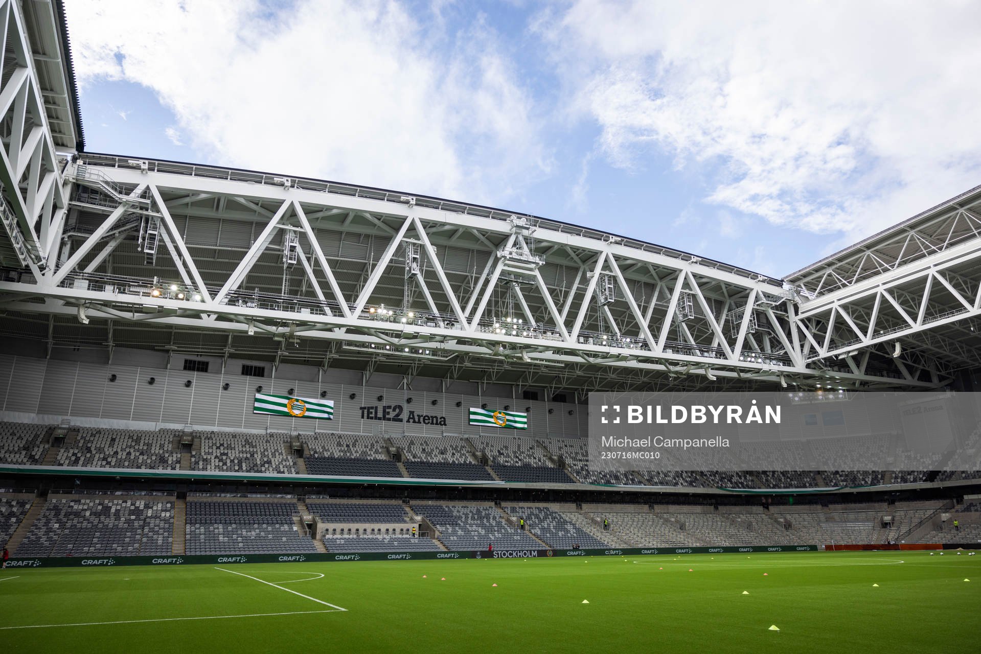 Generell vy på Tele2 Arena innan fotbollsmatchen i