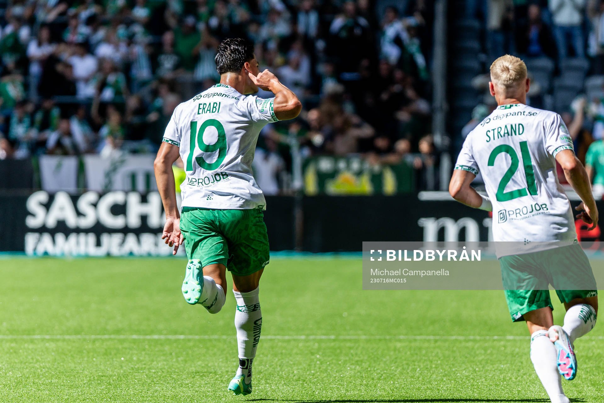 Hammarbys Jusef Erabi jublar