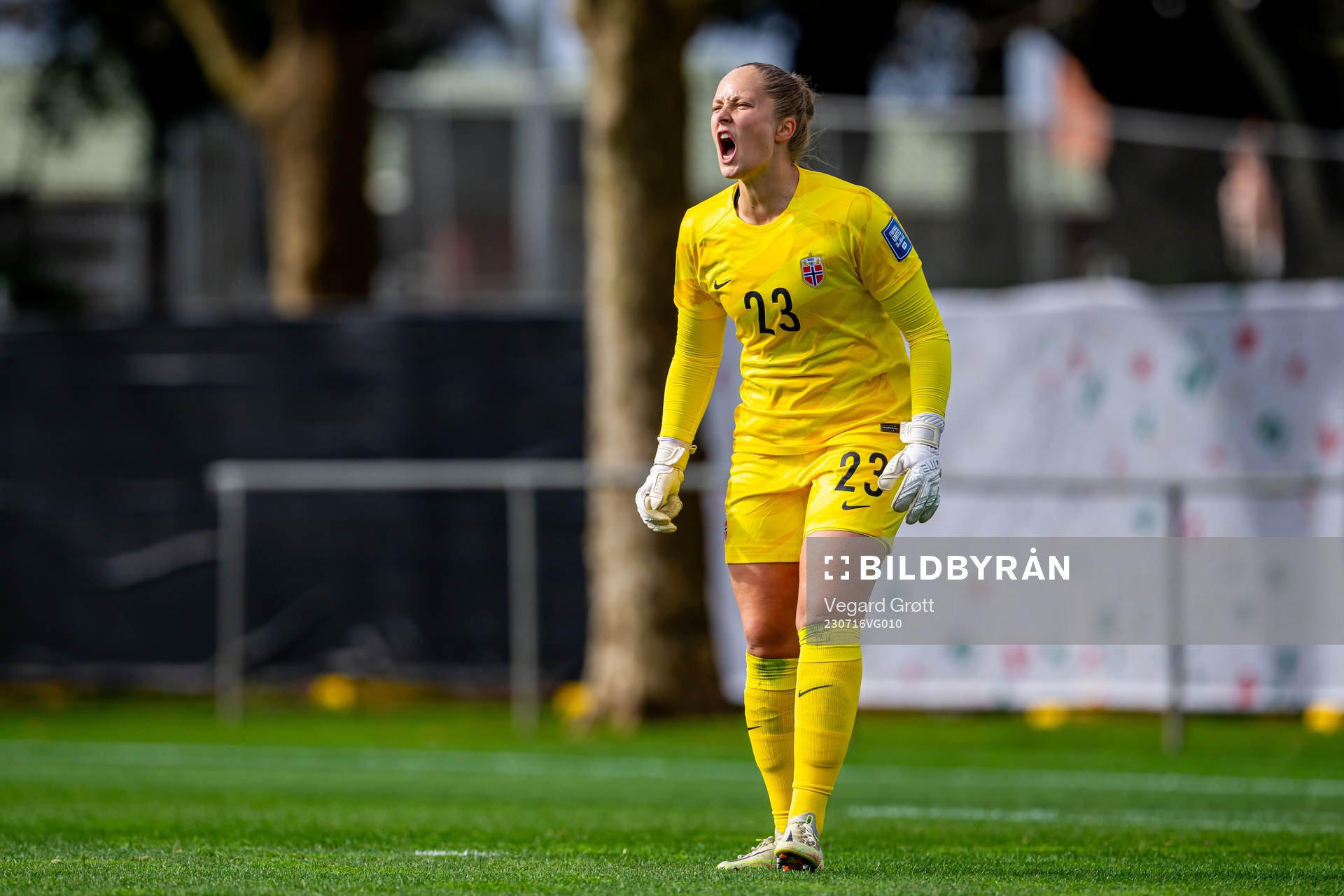 Goalkeeper Aurora Mikalsen of Norway