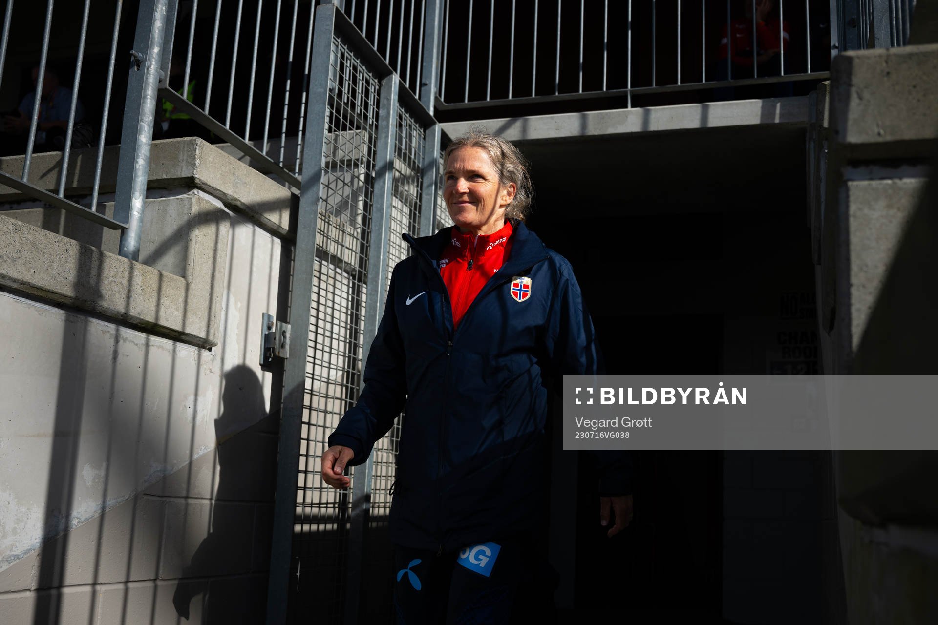 Hege Riise, head coach of Norway, at half-time