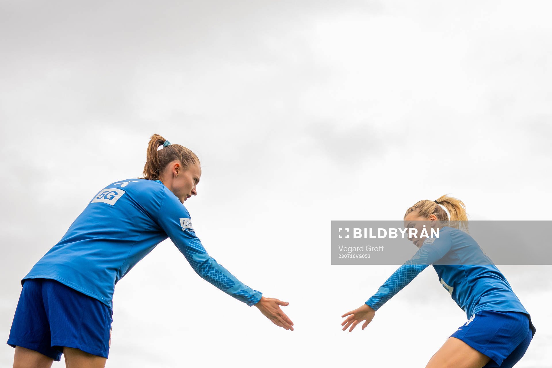 Caroline Graham Hansen and Ada Hegerberg of Norway
