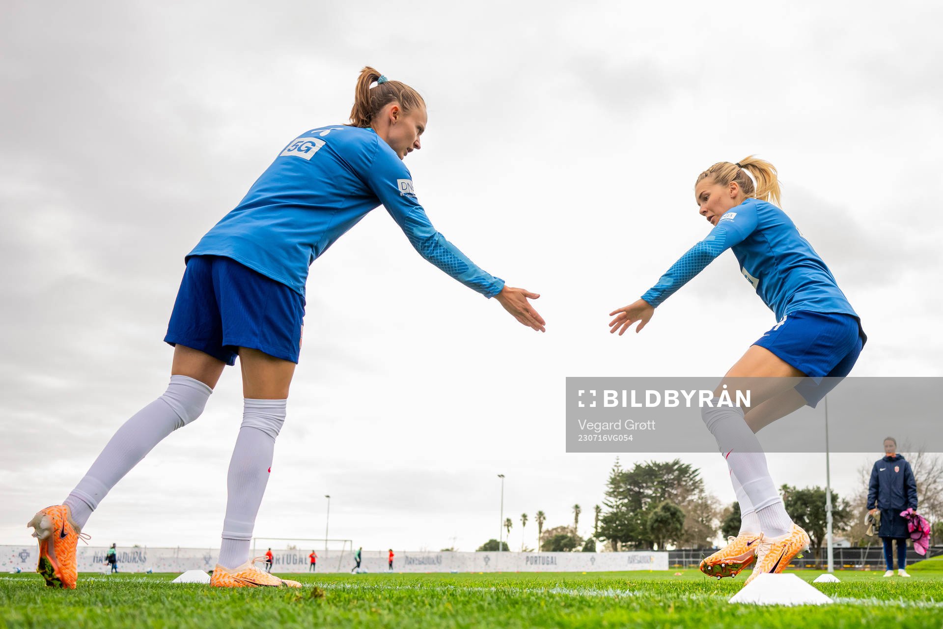 Caroline Graham Hansen and Ada Hegerberg of Norway