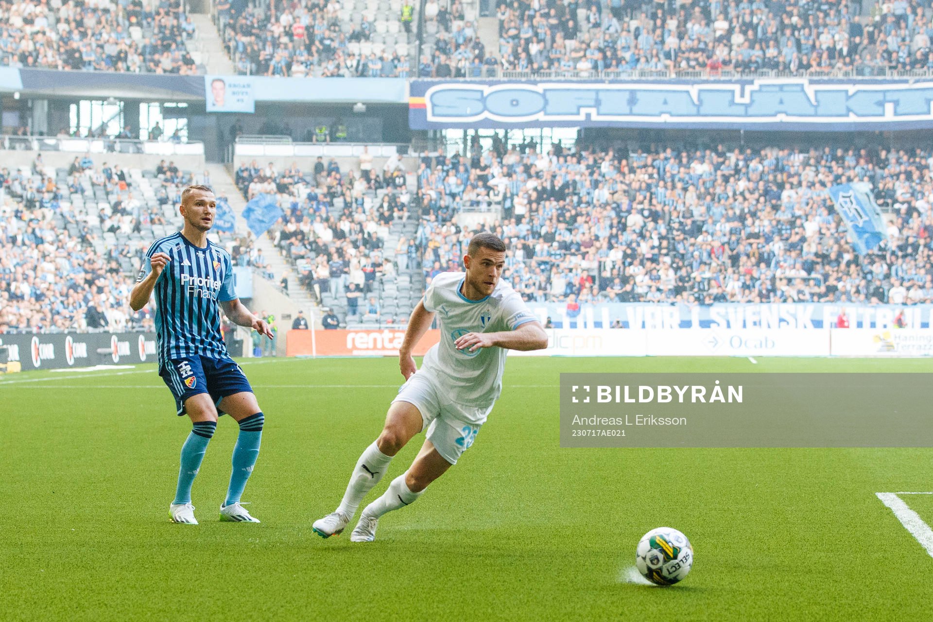 Djurgårdens Piotr Johansson och Malmö FFs Gabriel