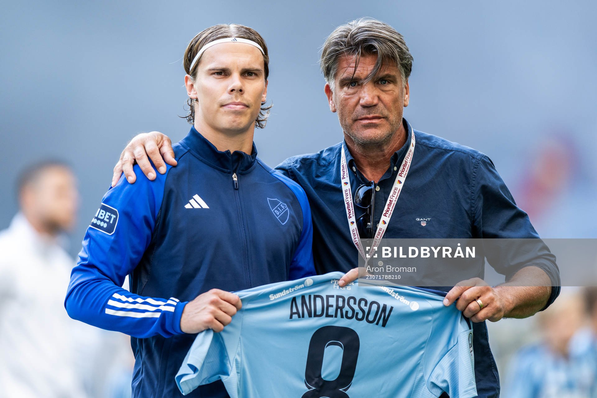 Djurgårdens Elias Andersson och sportchef Bosse Andersson