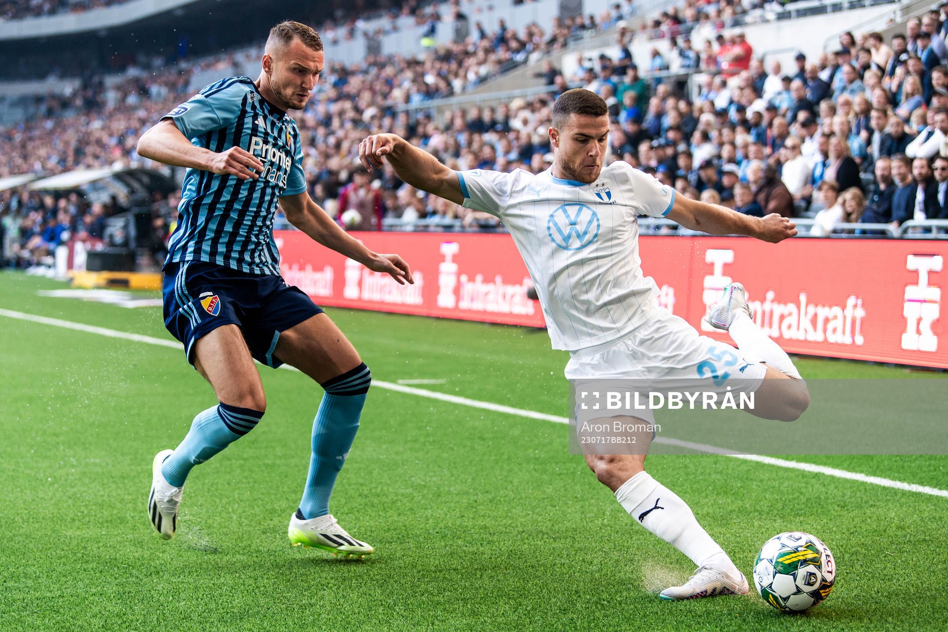 Djurgårdens Piotr Johansson och Malmö FFs Gabriel