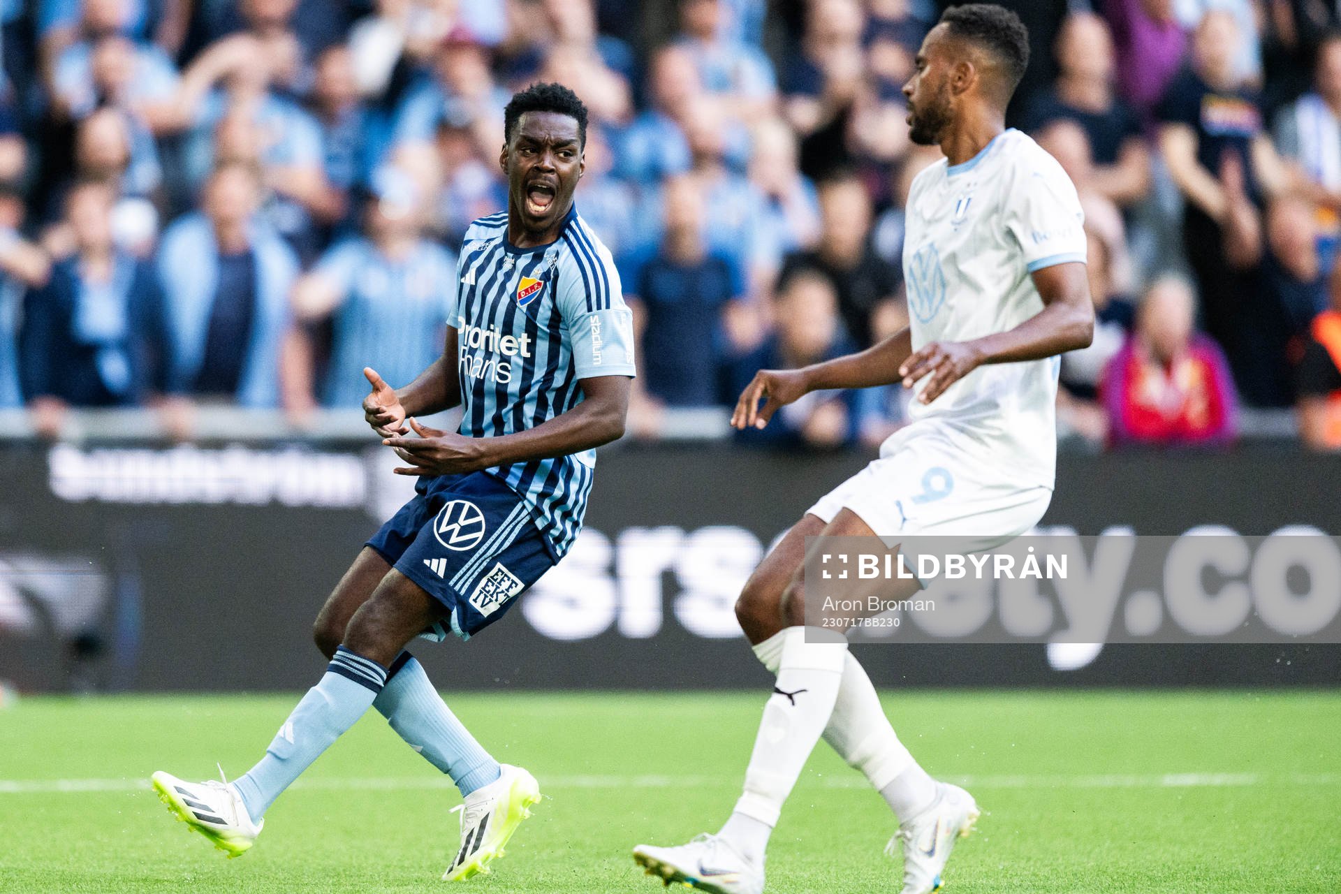 Djurgårdens Joel Asoro reagerar