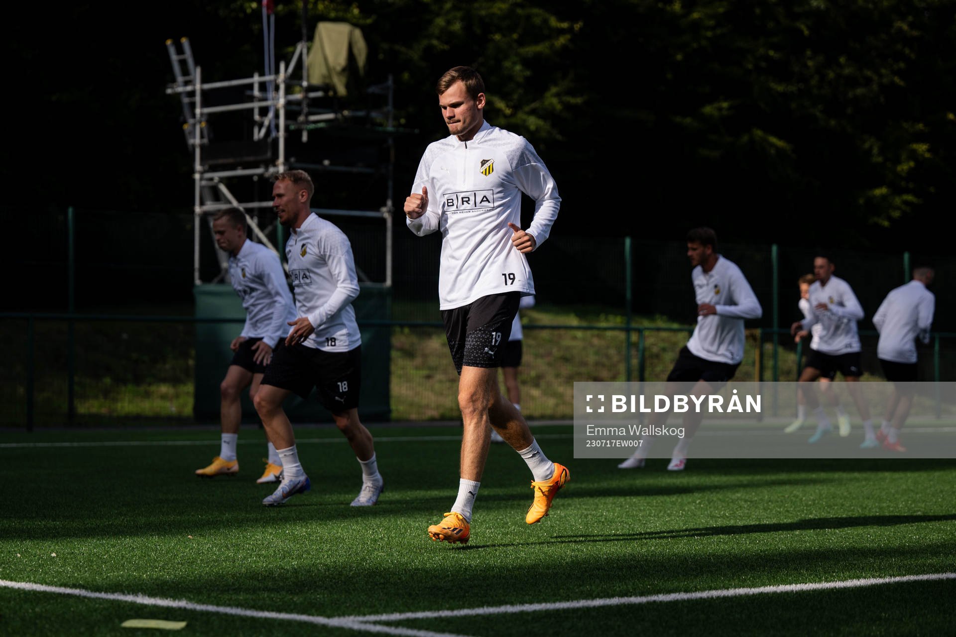 Oscar Uddenäs during a training session with BK Häcken on July 17, 2023 in Oswestry. 