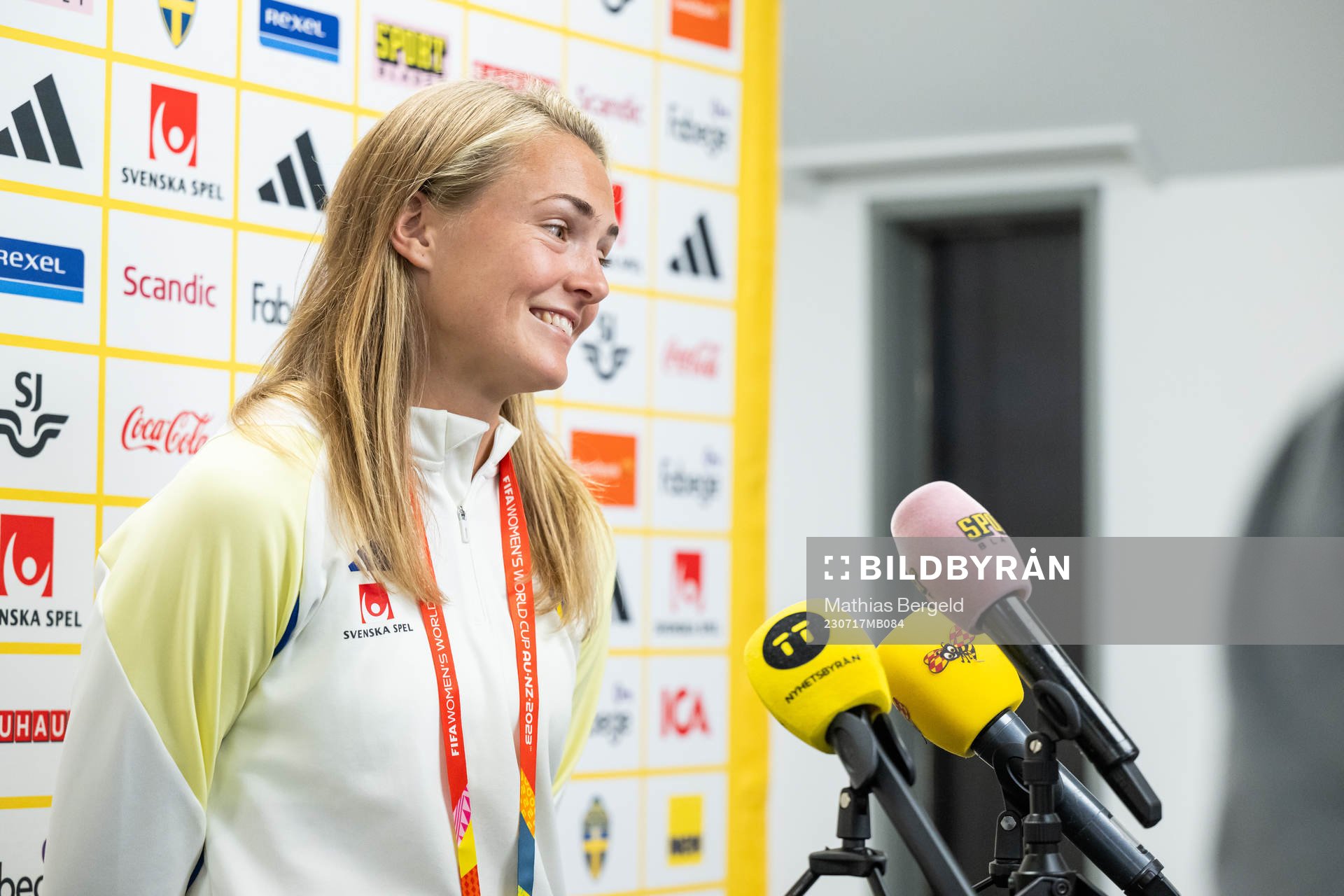 Magdalena Eriksson of the Swedish women's national football team at a press event ahead of the FIFA Women's World Cup on July 17, 2023 in Wellington.