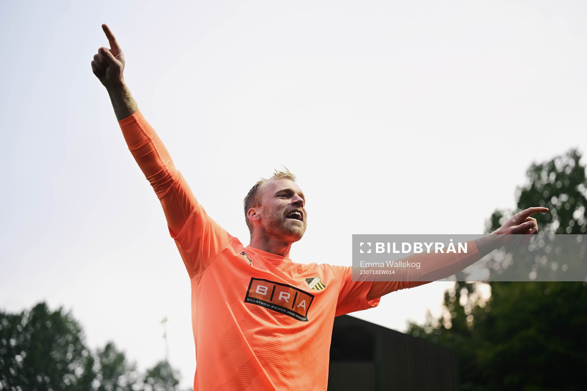 Goalkeeper Peter Abrahamsson of BK Häcken celebrates