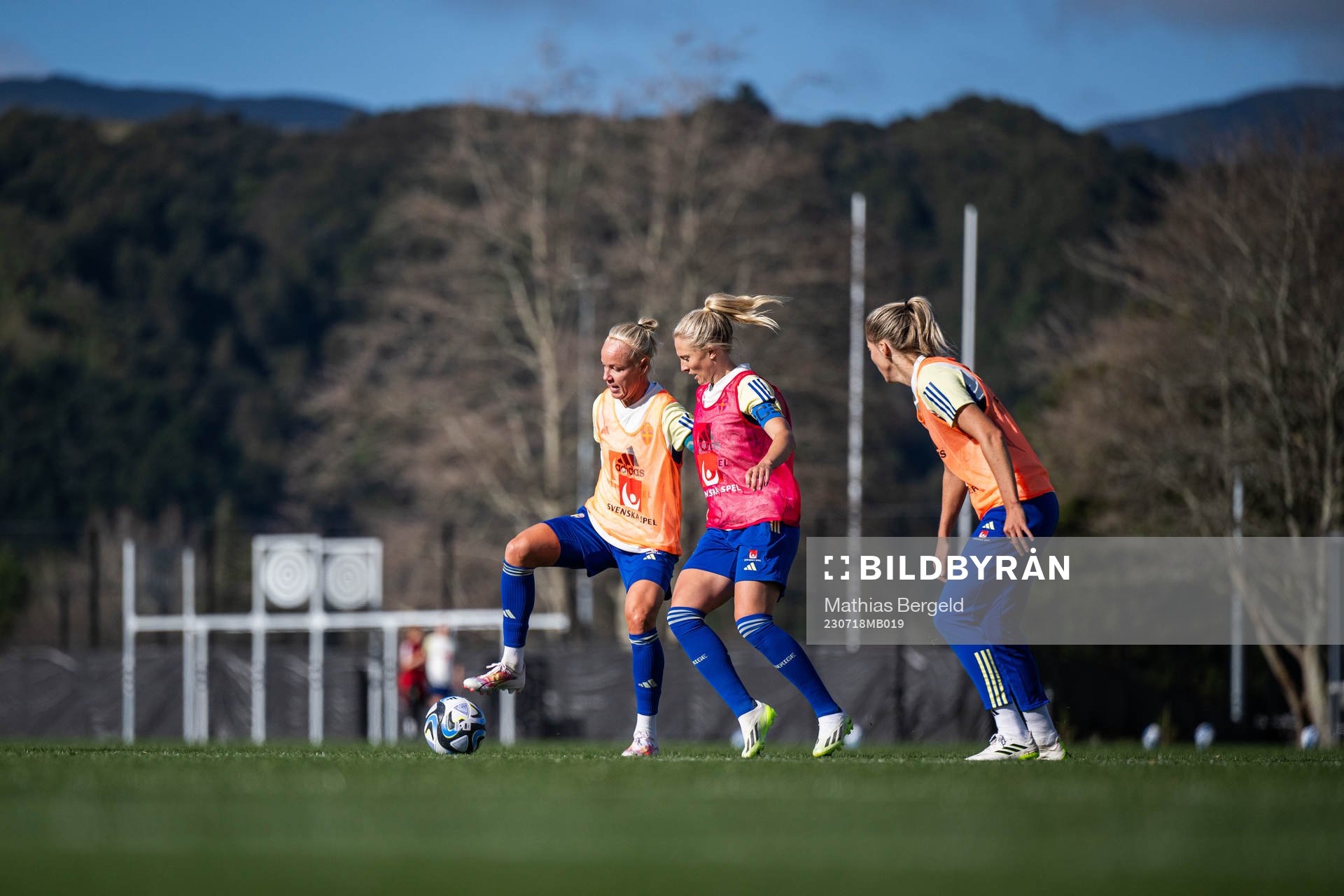 Caroline Seger and Rebecka Blomqvist of the Swedish women's