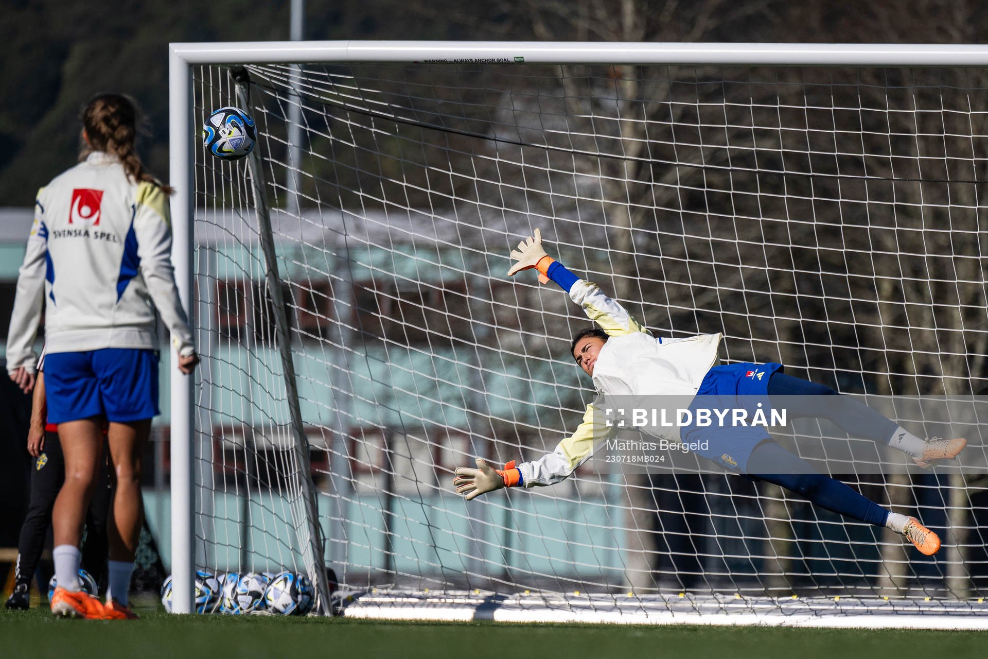 Goalkeeper Zecira Musovic of the Swedish women's national