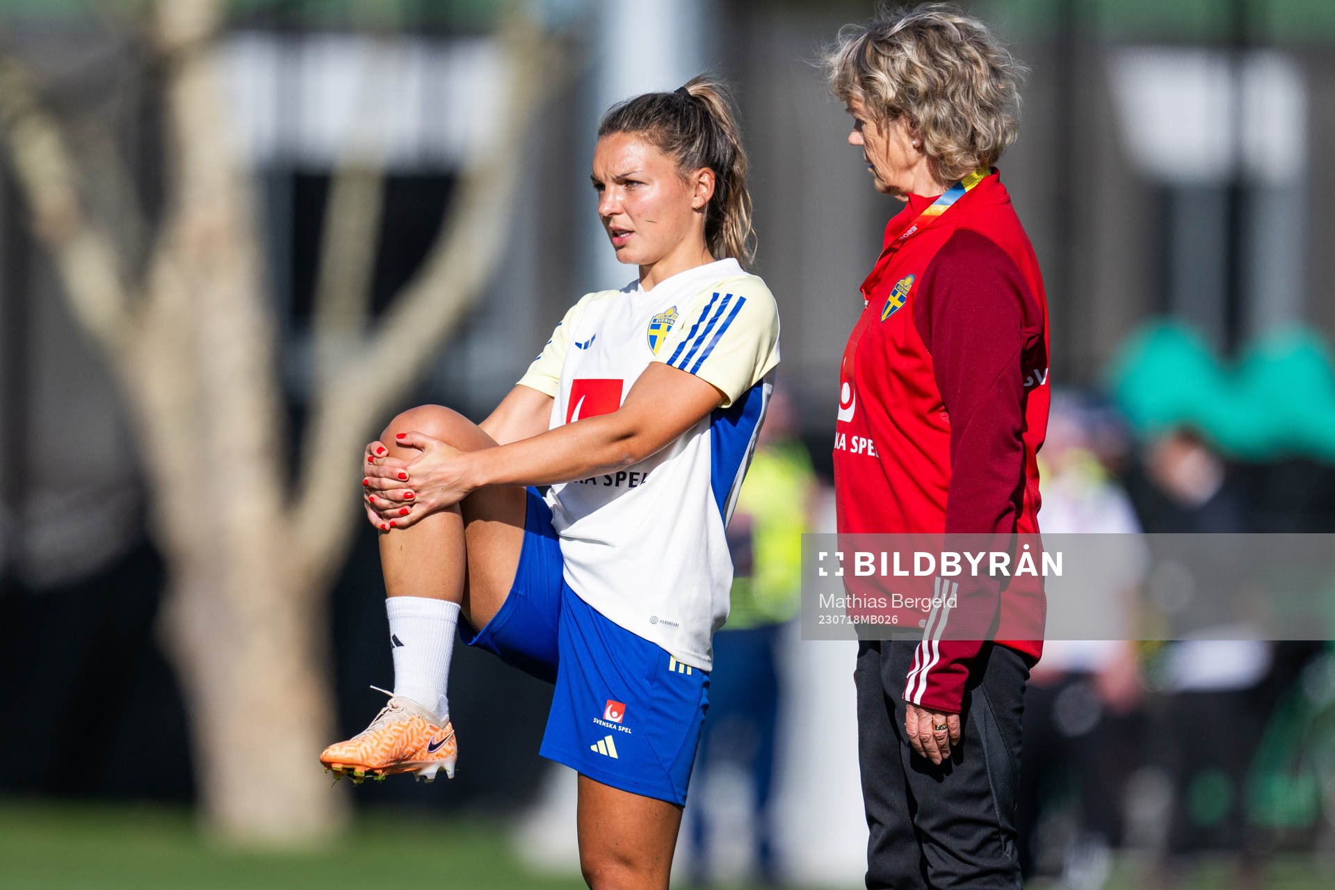 Johanna Rytting Kaneryd and physio Kristina Forsblom of the