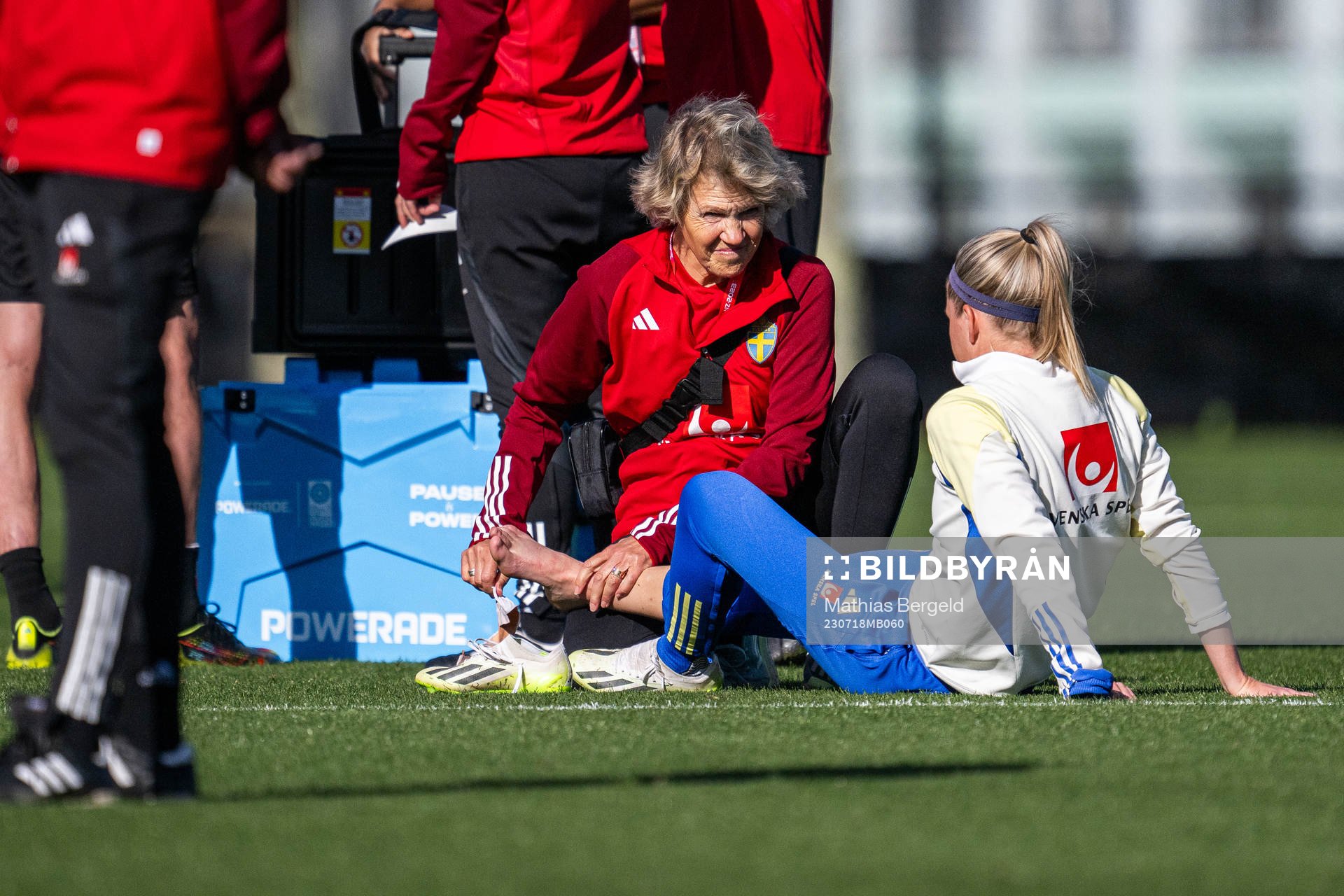 Physio Kristina Forsblom and Elin Rubensson of the Swedish