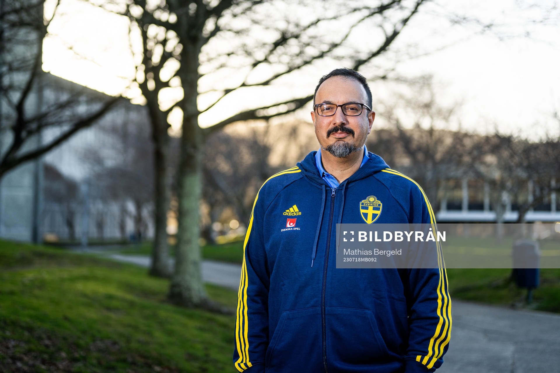 Medical doctor Houman Ebrahimi of the Swedish women's national football team poses for a portrait at a press event ahead of the FIFA Women's World Cup on July 18, 2023 in Upper Hutt.