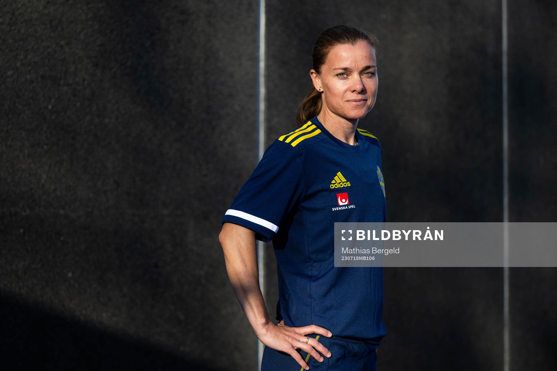 Equipment manager Sara Thunebro of the Swedish women's