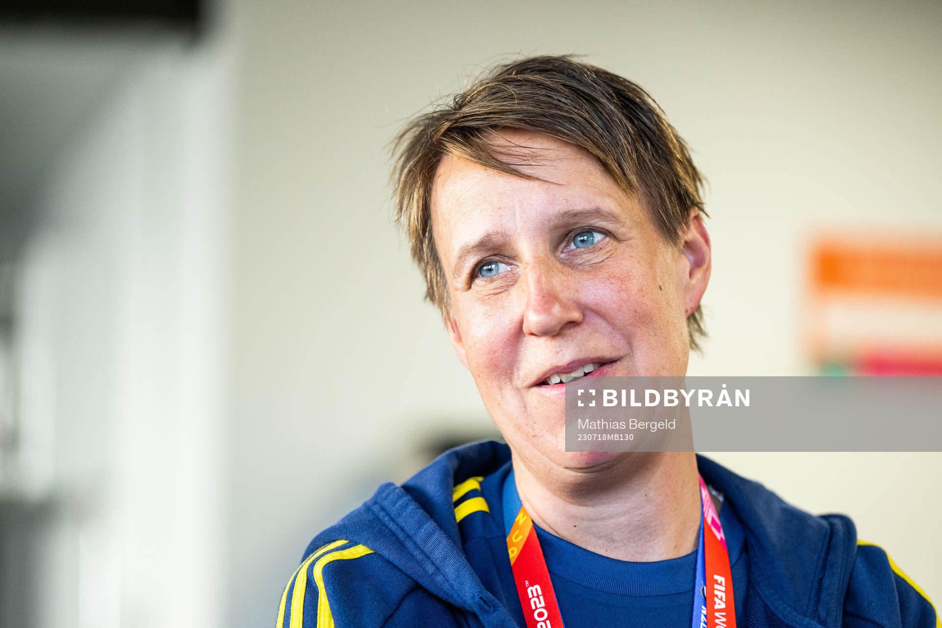 Equipment manager Jessica Karlsson of the Swedish women's