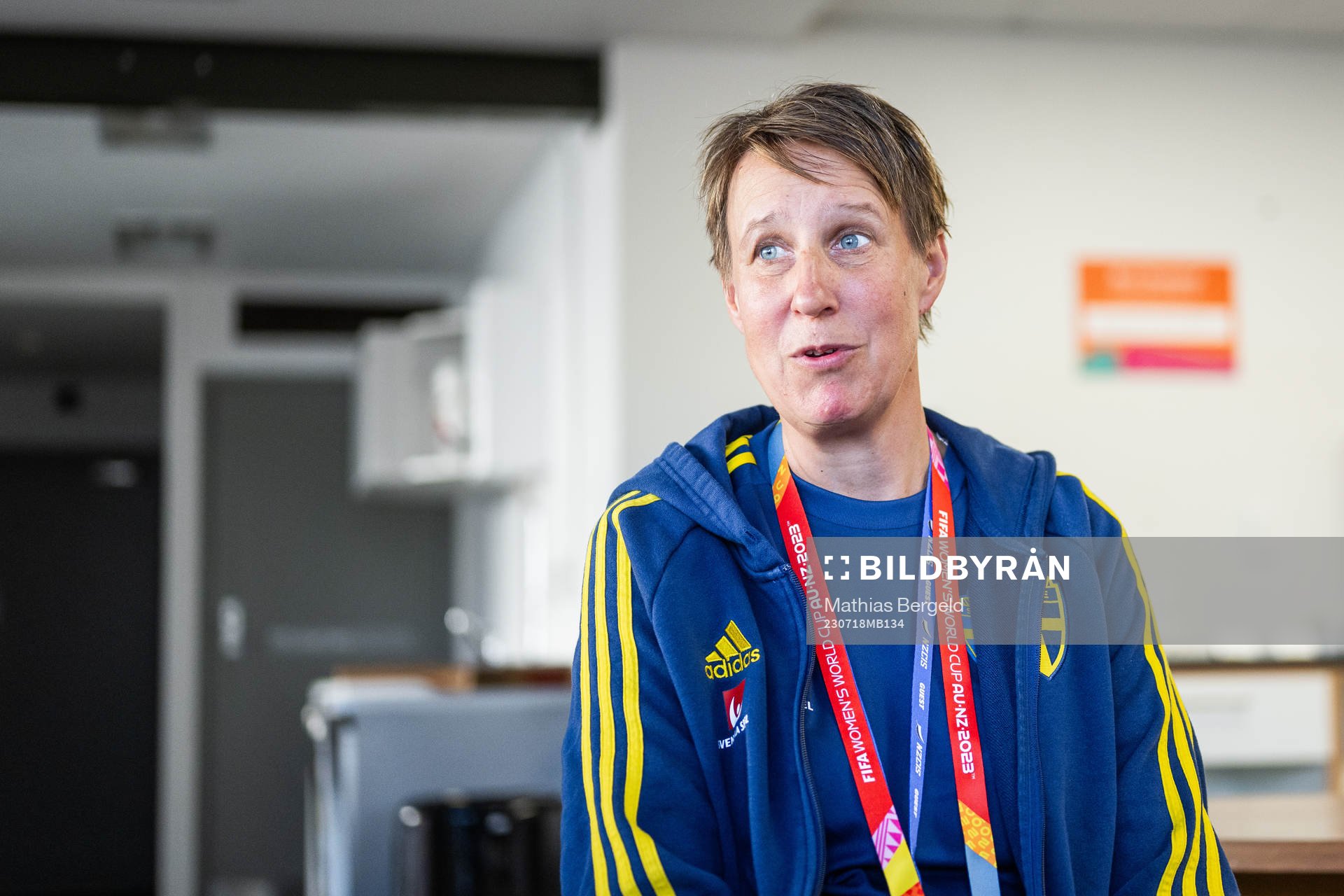 Equipment manager Jessica Karlsson of the Swedish women's