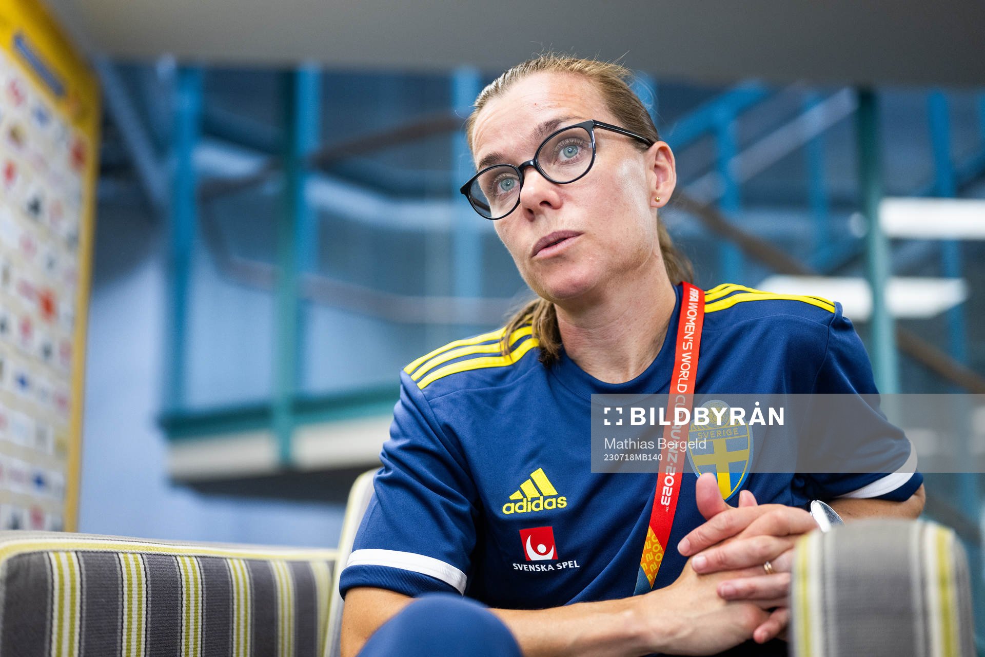 Equipment manager Sara Thunebro of the Swedish women's