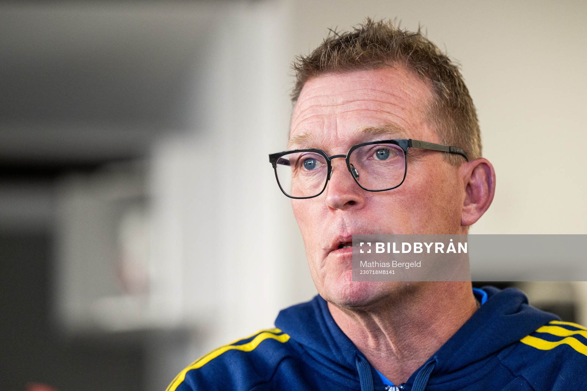 Goalkeeper coach Leif Troedsson of the Swedish women's