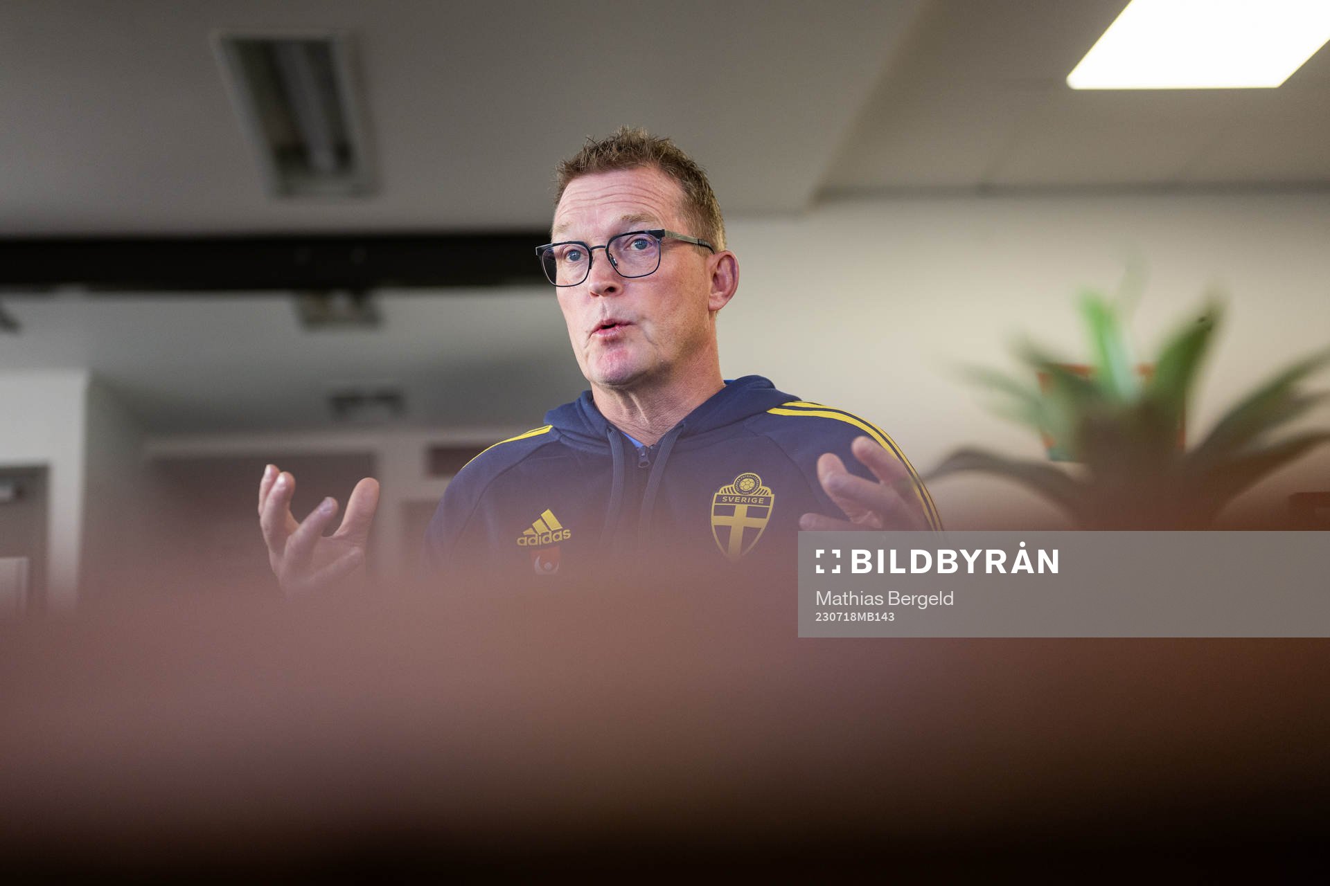 Goalkeeper coach Leif Troedsson of the Swedish women's