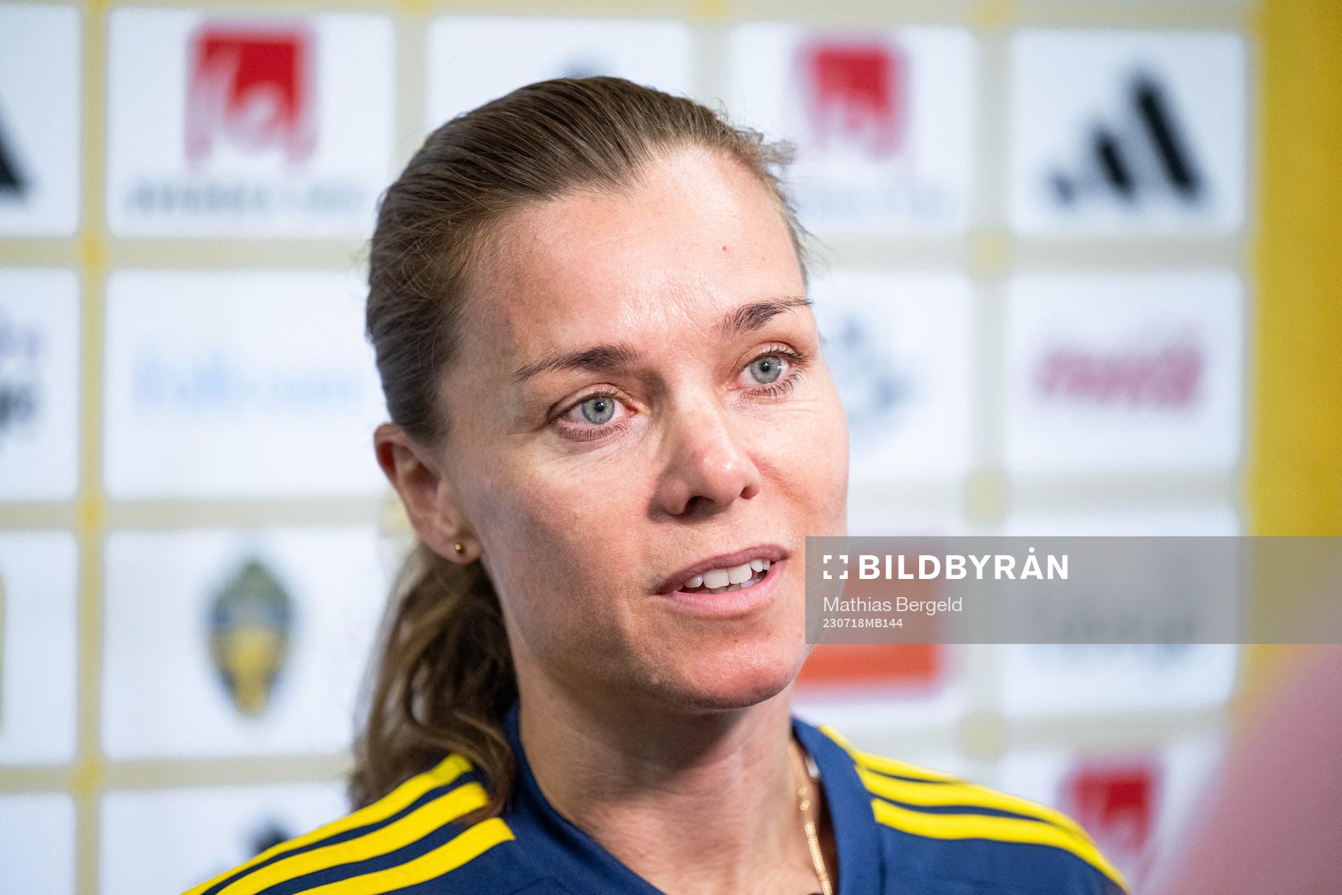 Equipment manager Sara Thunebro of the Swedish women's