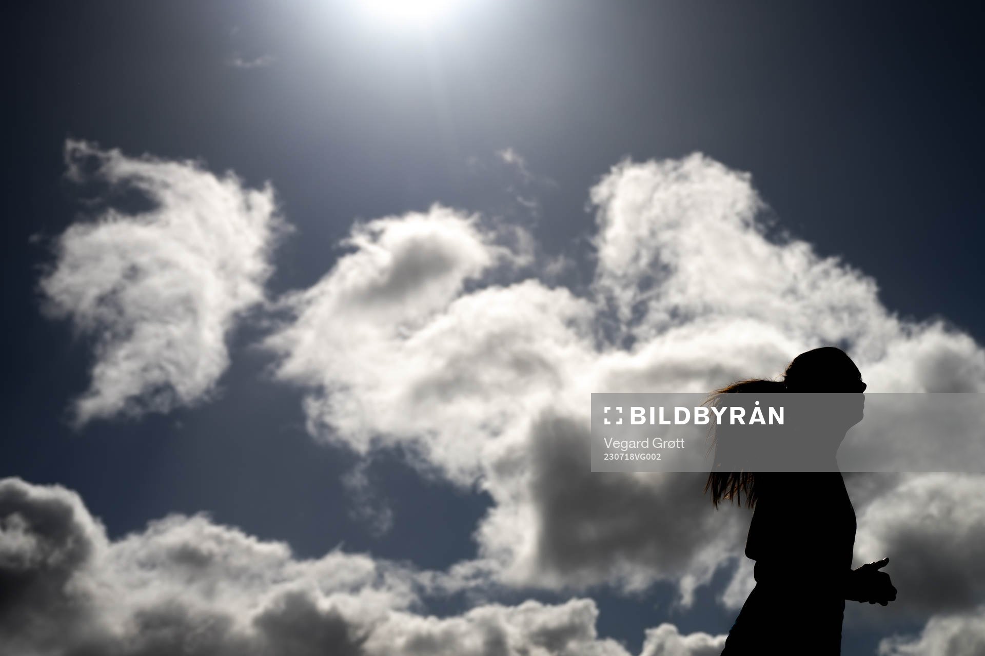The silhouette of Ingrid Syrstad Engen of the Norwegian