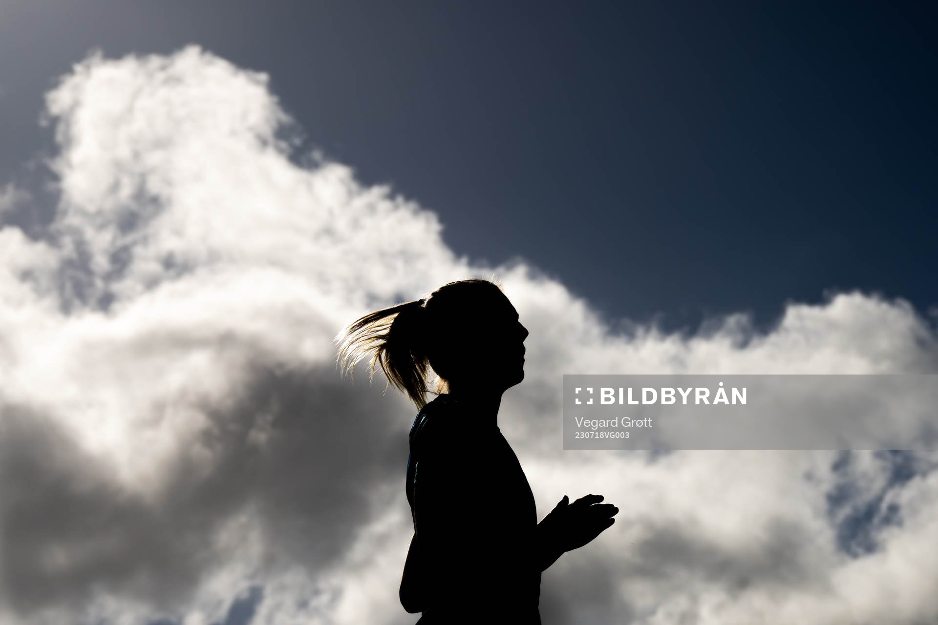 The silhouette of Sophie Román Haug of the Norwegian