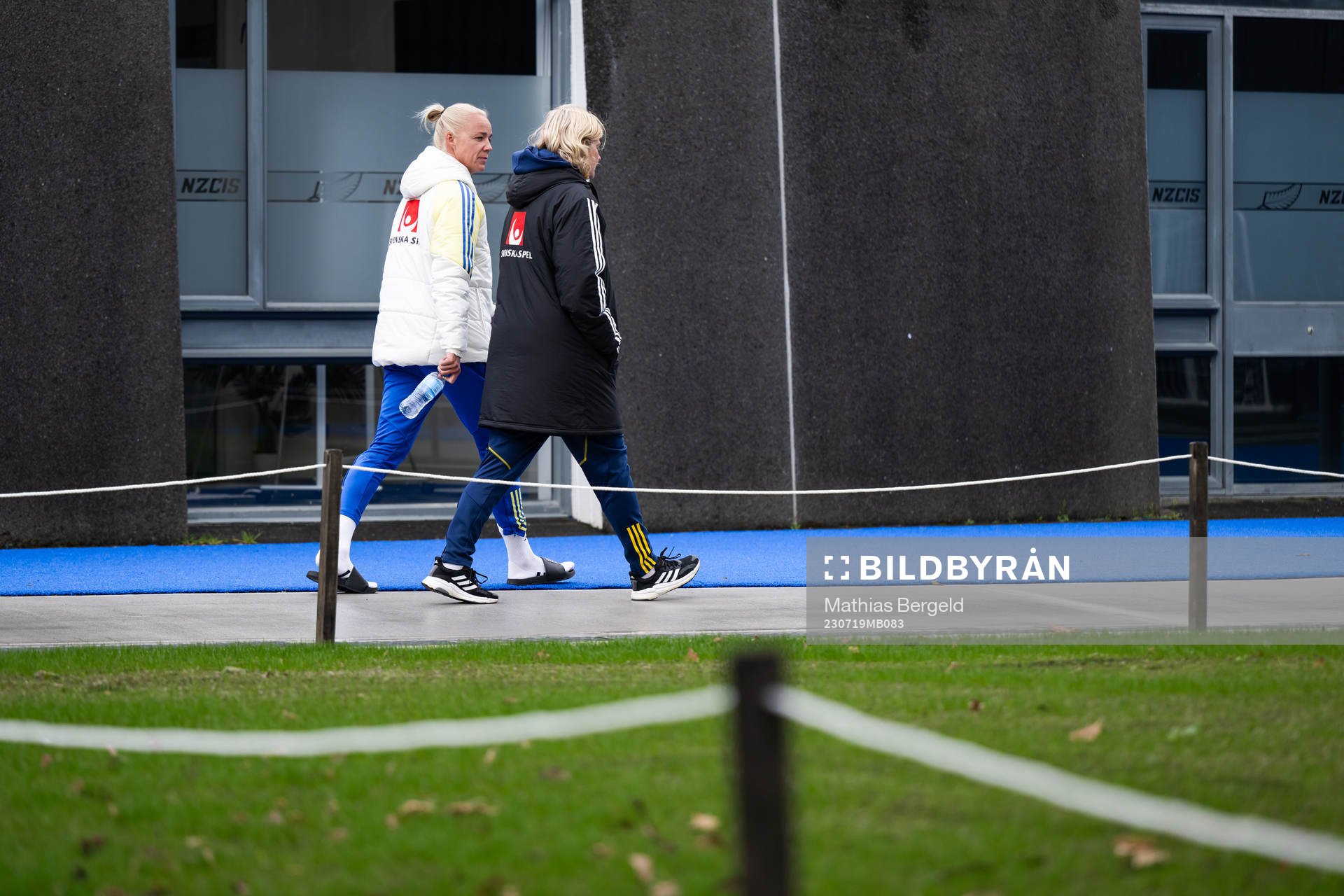 Caroline Seger and press officer Rebecca Schelin of the