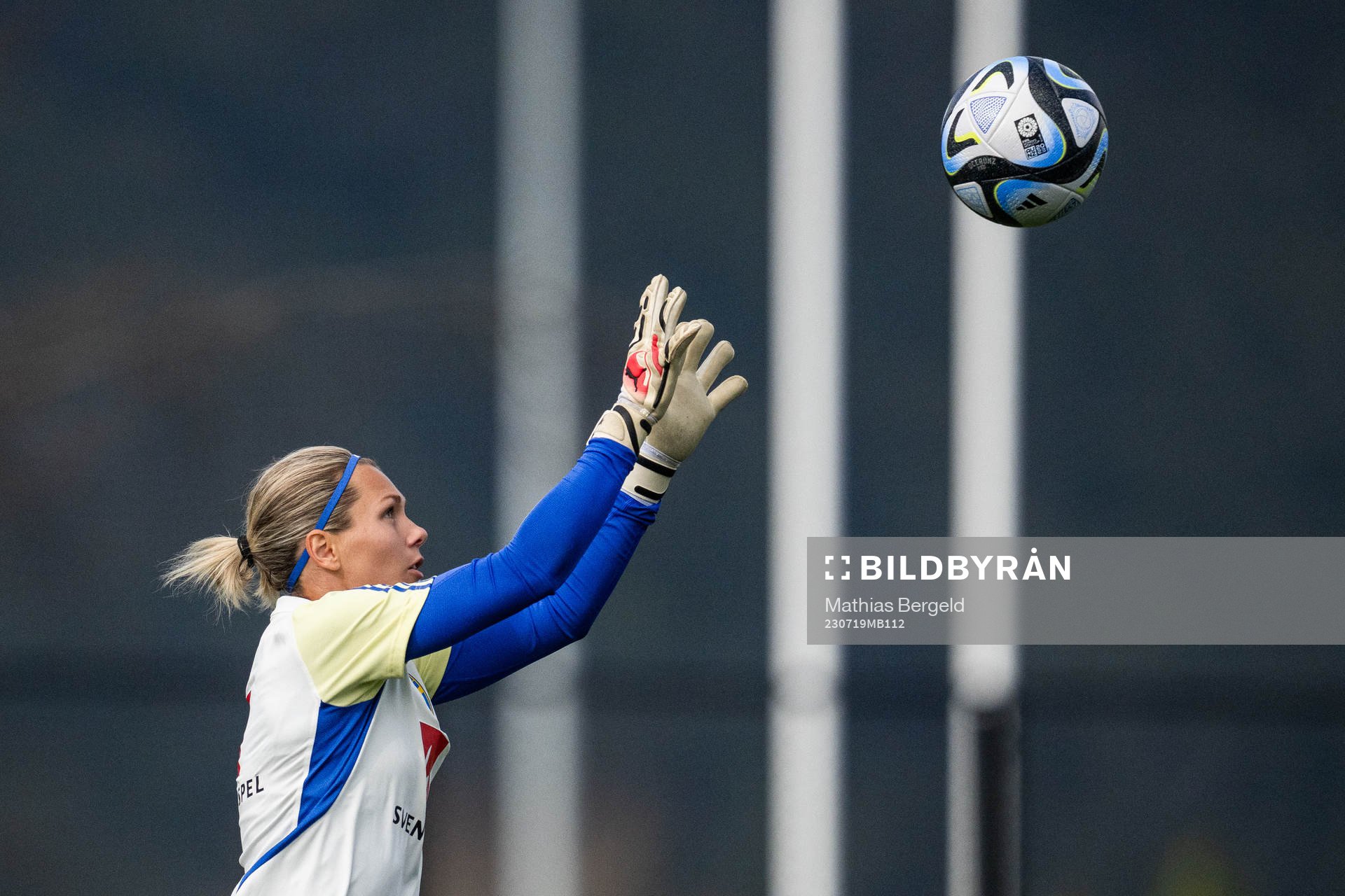 Goalkeeper Jennifer Falk of the Swedish women's national