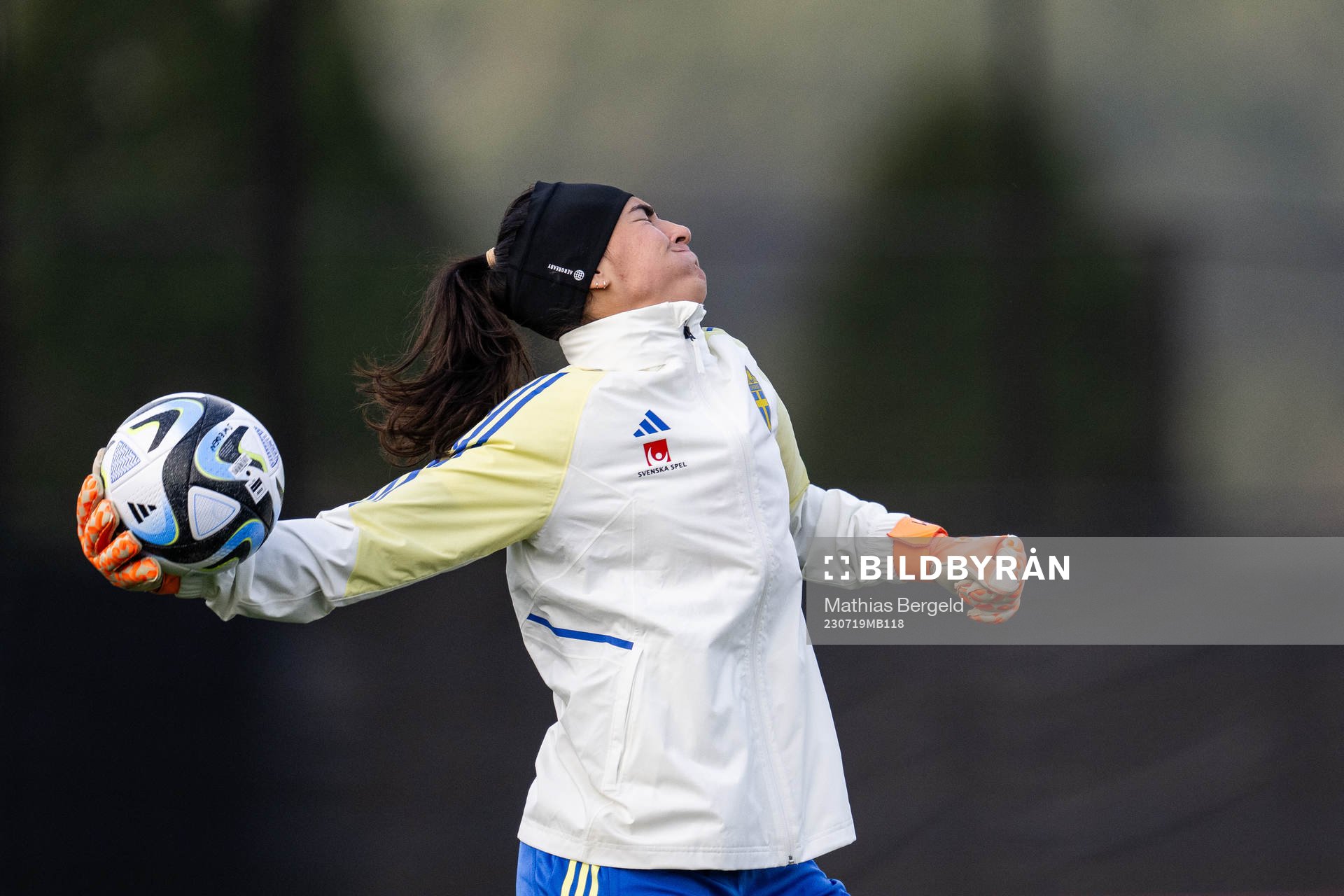 Goalkeeper Zecira Musovic of the Swedish women's national