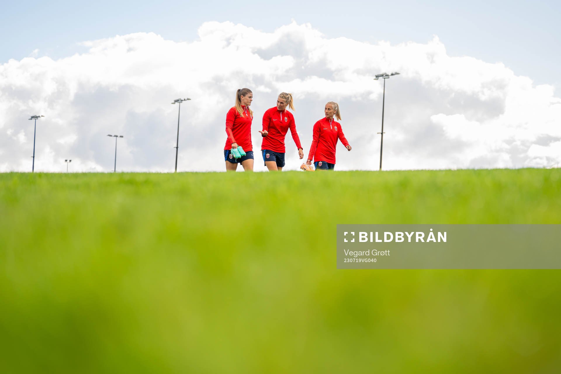 Maren Mjelde, Ada Hegerberg and Anja Sønstevold of the