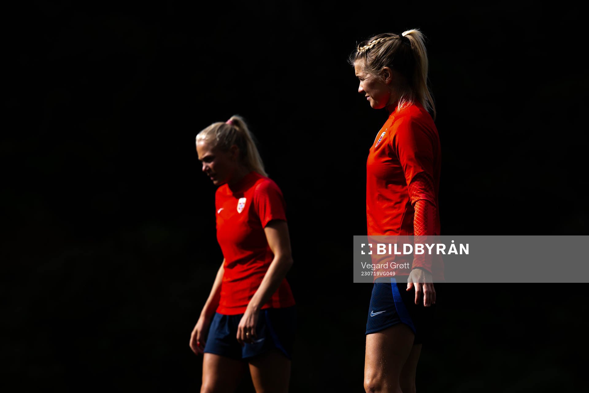 Guro Bergsvand and Ada Hegerberg of the Norwegian women’s