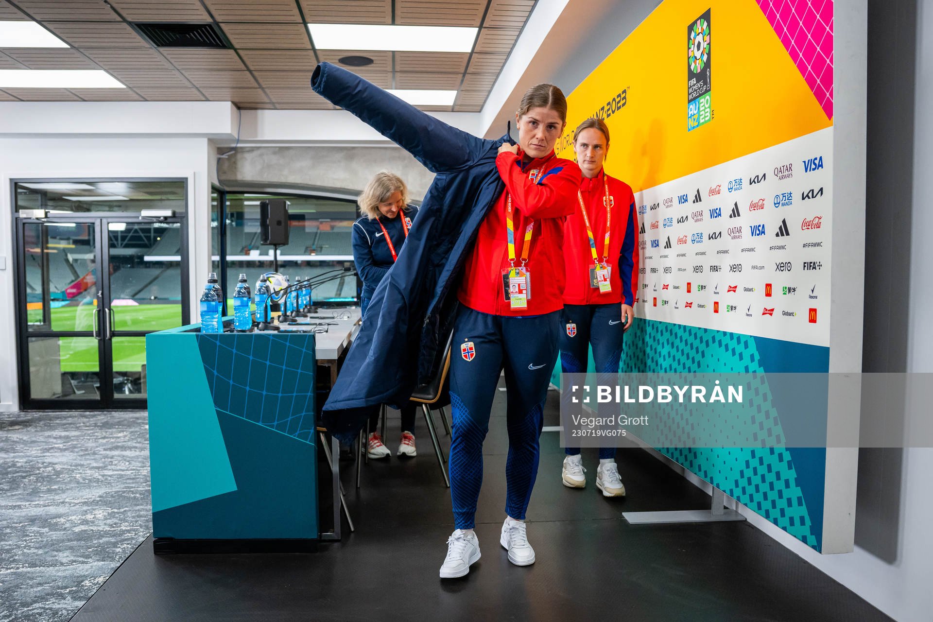 Maren Mjelde and Caroline Graham Hansen of the Norwegian