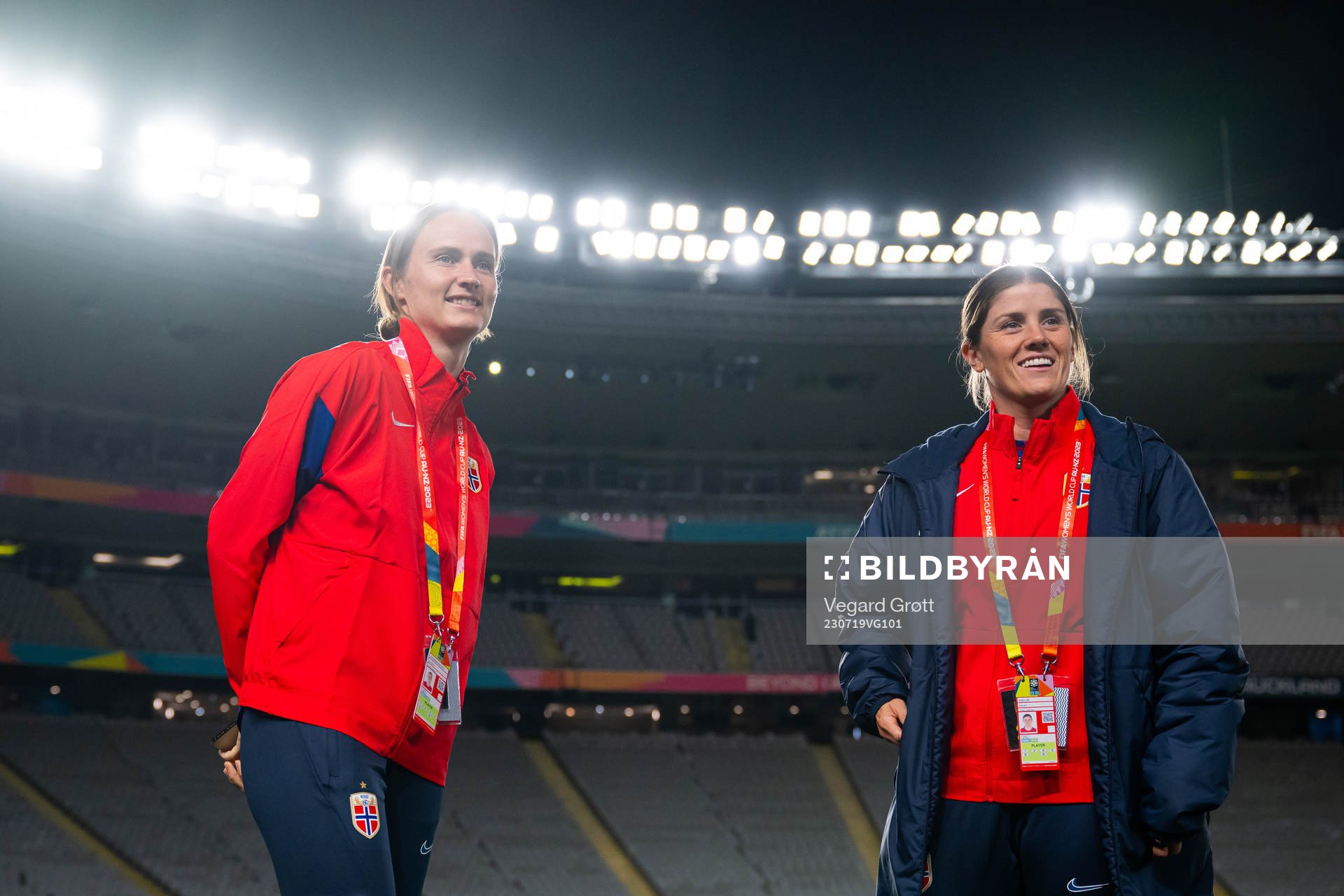 Caroline Graham Hansen and Maren Mjelde of the Norwegian