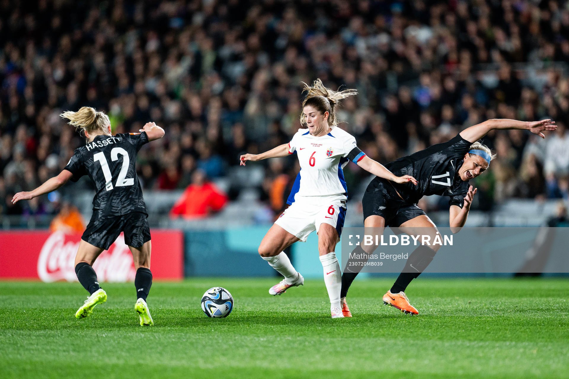 Betsy Hassett and Hannah Wilkinson of New Zealand against